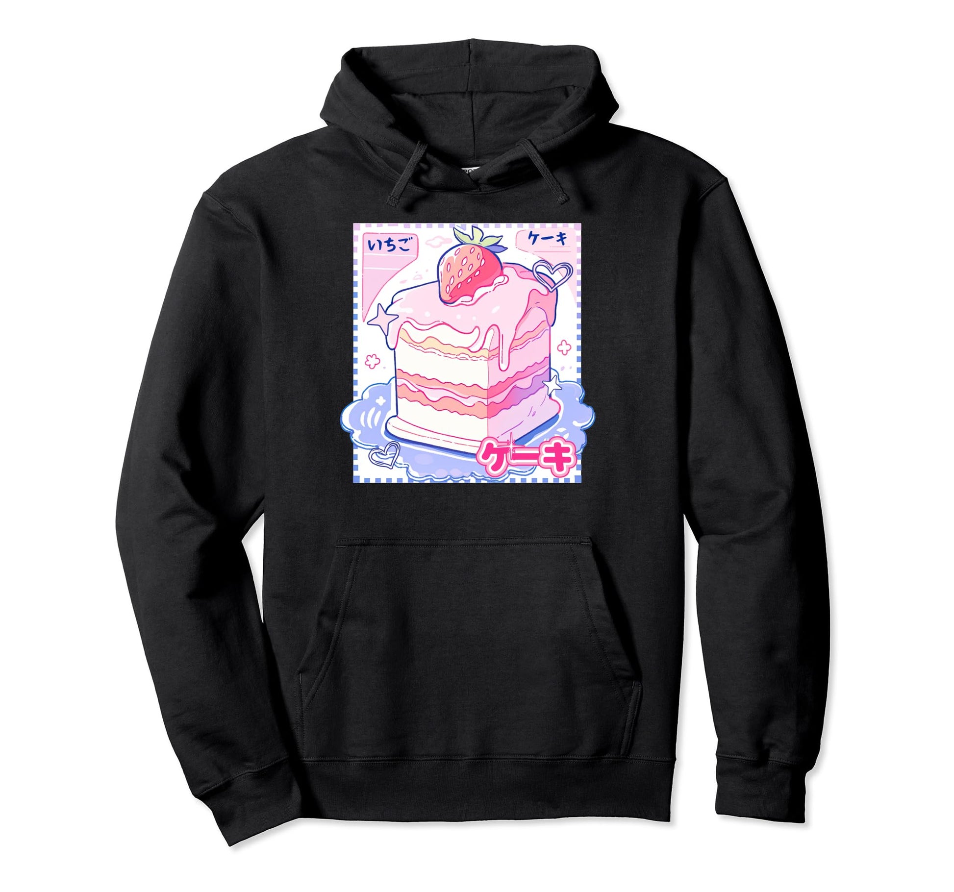 Strawberry Cake Y2K Anime Japanese Hoodie - Minimalist Print for Adults - T-Shirt, Sweatshirt, Hoodie
