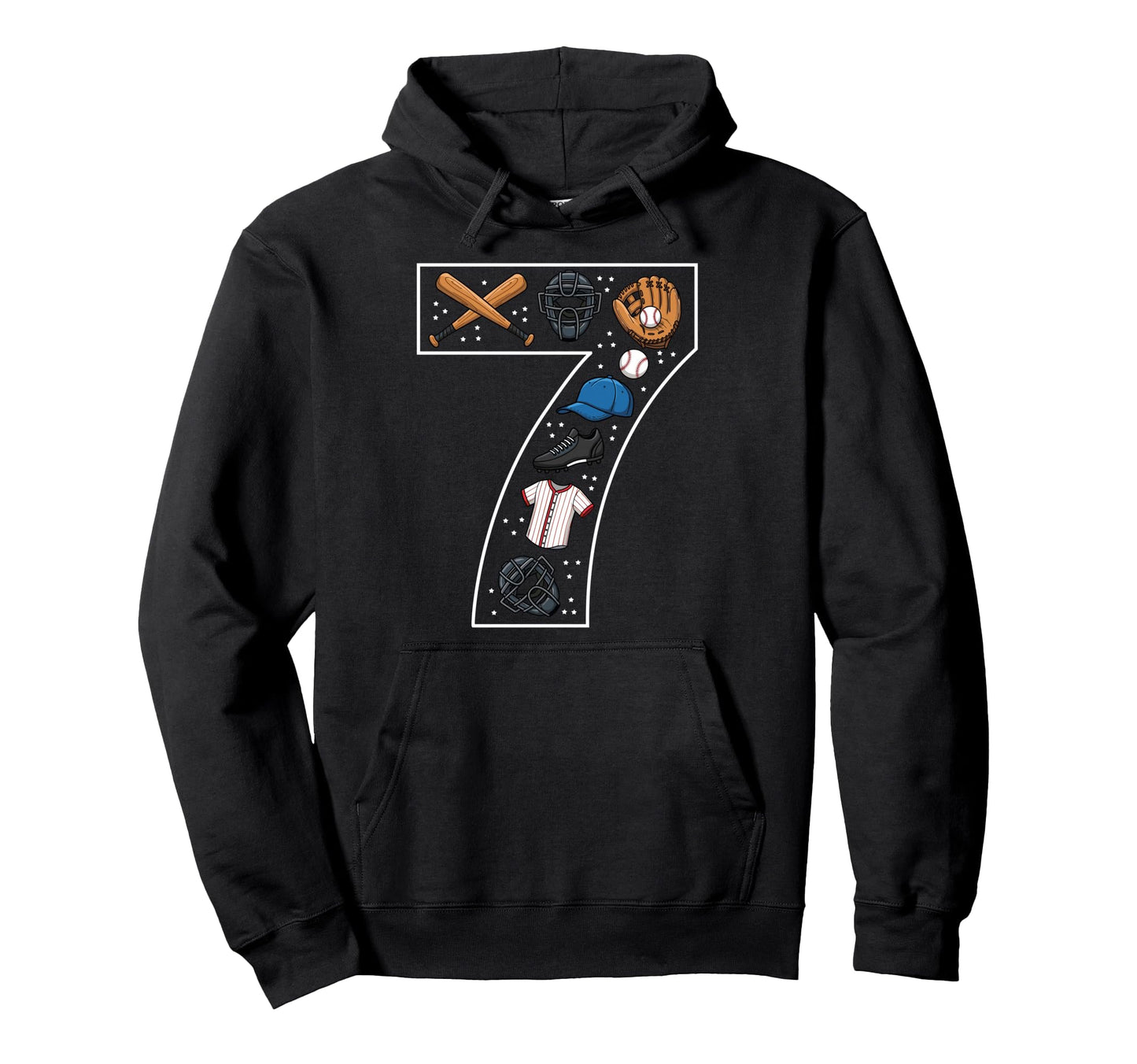 7Th Birthday 7 Year Old Baseball Hoodie - Unique Graphic for Adults - T-Shirt, Sweatshirt, Hoodie