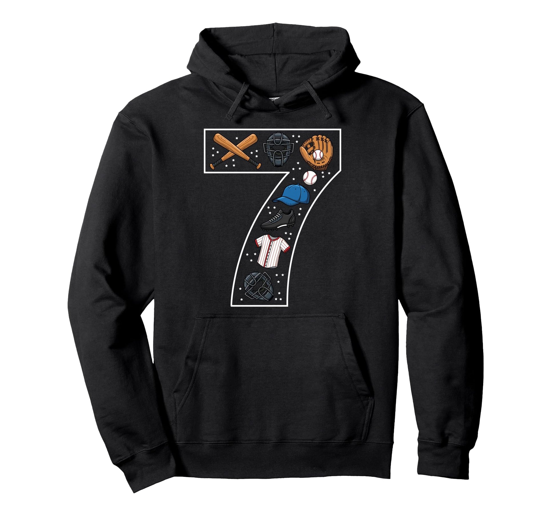 7Th Birthday 7 Year Old Baseball Hoodie - Unique Graphic for Adults - T-Shirt, Sweatshirt, Hoodie