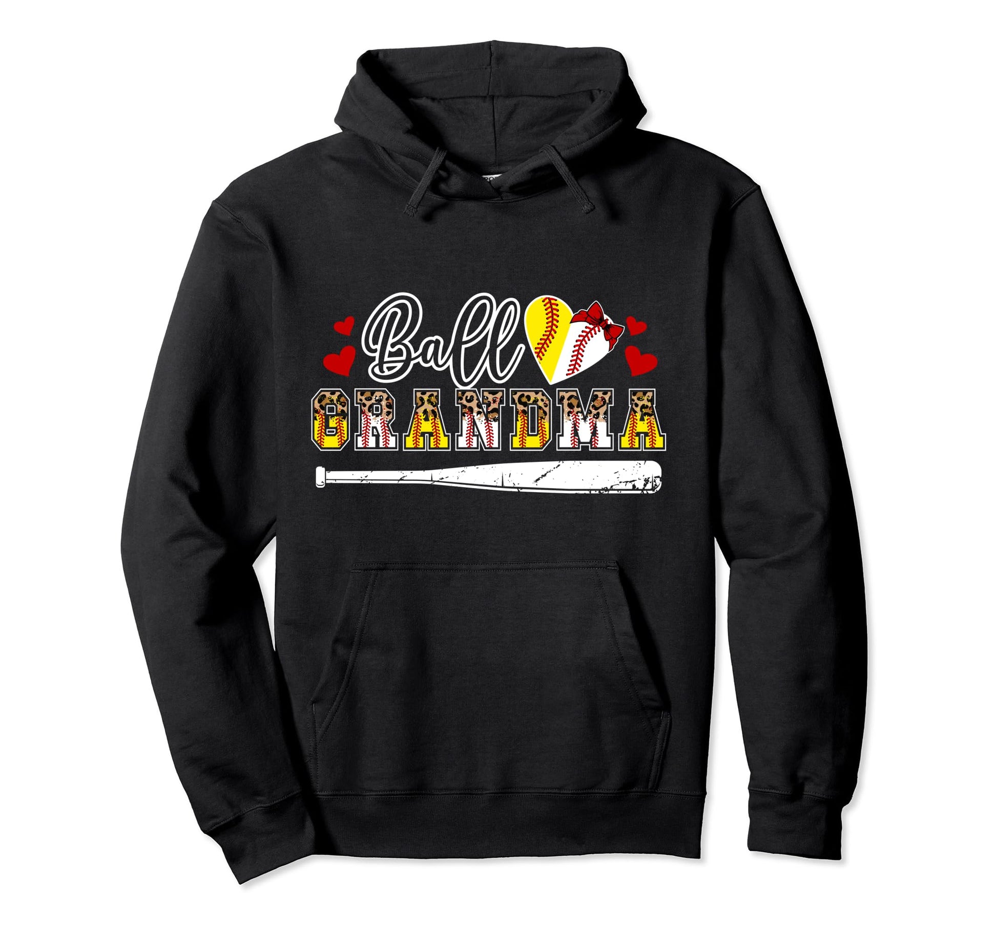Ball Grandma Leopard Baseball Softball Hoodie - Custom Art Print Unisex - T-Shirt, Sweatshirt, Hoodie