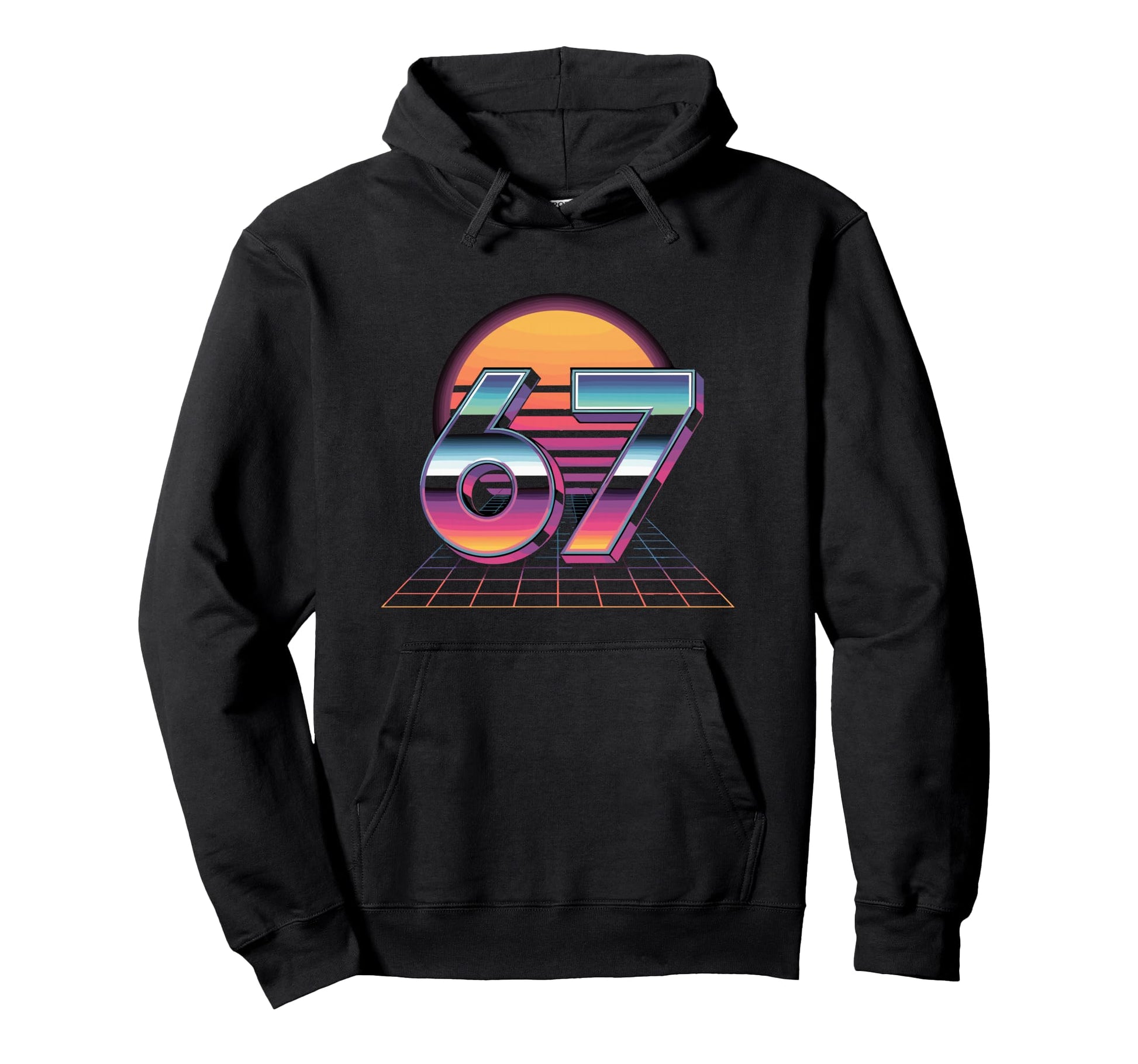 6 7 Synthwave Neon 1980S Vaporwave 67 Hoodie - Graphic Print for Adults - T-Shirt, Sweatshirt, Hoodie