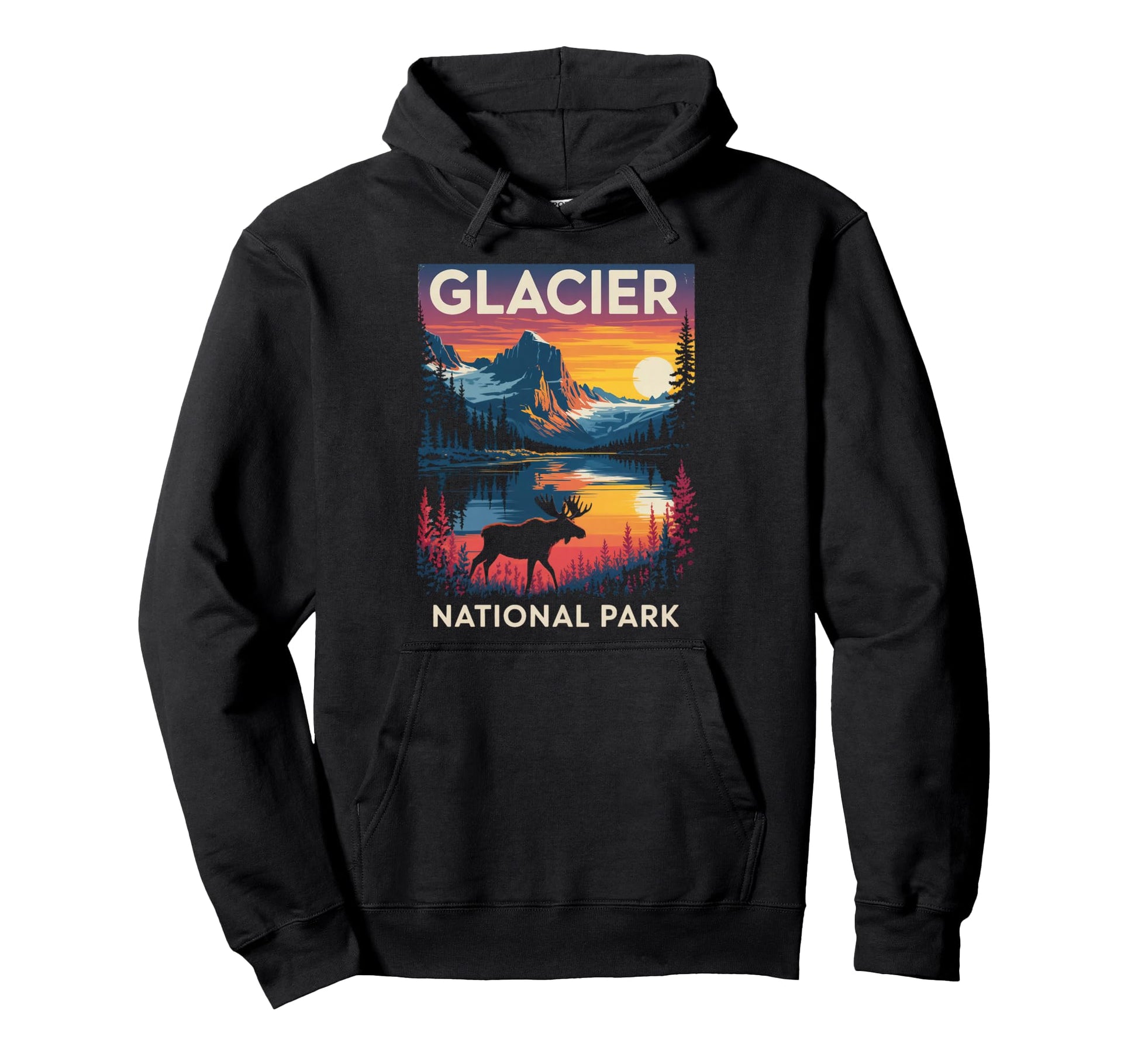 Hiking Camping Montana National Park Hoodie - Graphic Print for Adults - T-Shirt, Sweatshirt, Hoodie