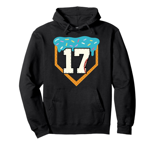 Baseball Drip 17Th Birthday 17 Year Old Hoodie - Graphic Print Men Women - T-Shirt, Sweatshirt, Hoodie