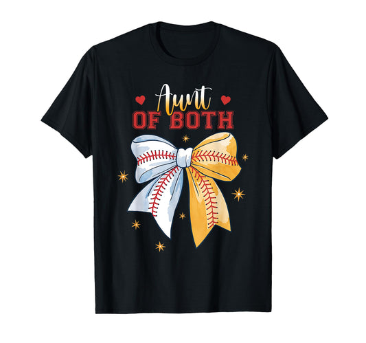 Aunt Both Baseball Softball Coquette T-Shirt - Unique Graphic for Adults - T-Shirt, Sweatshirt, Hoodie