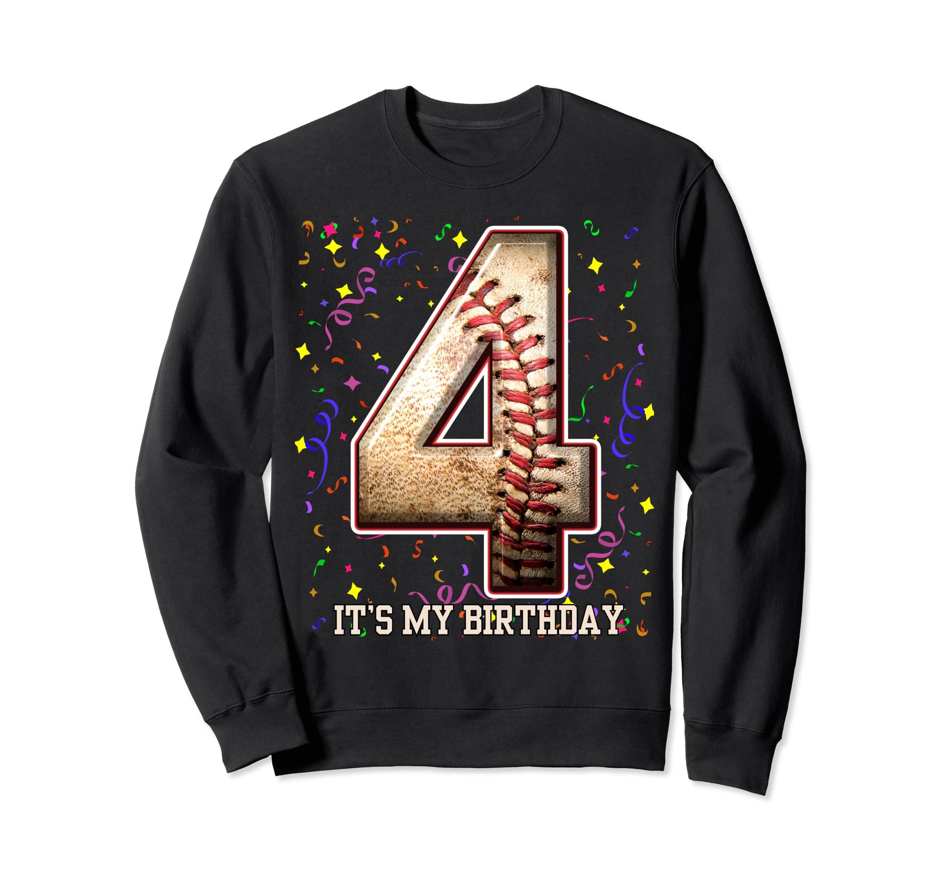 4 Years Old Baseball Play My 4Th Sweatshirt - Custom Art Print Unisex - T-Shirt, Sweatshirt, Hoodie