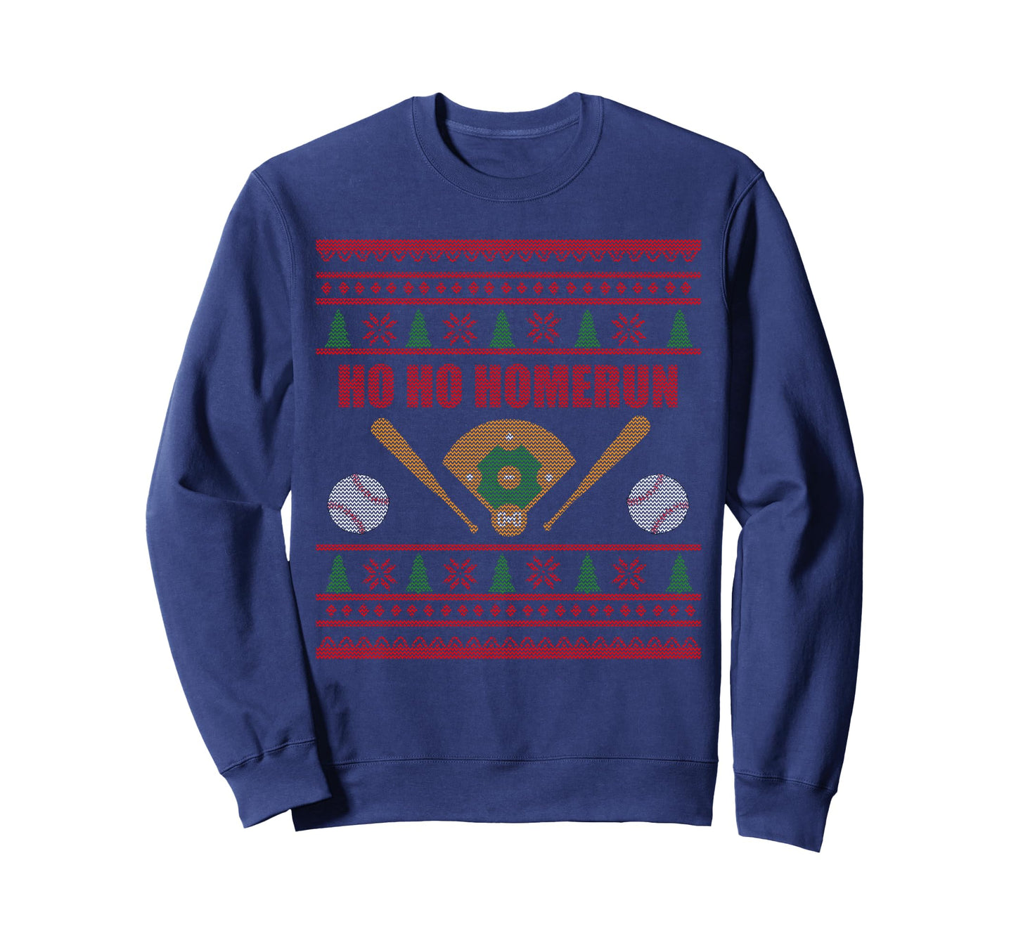 Ho Ho Homerun Funny Baseball Sweatshirt - Minimalist Print for Adults - T-Shirt, Sweatshirt, Hoodie