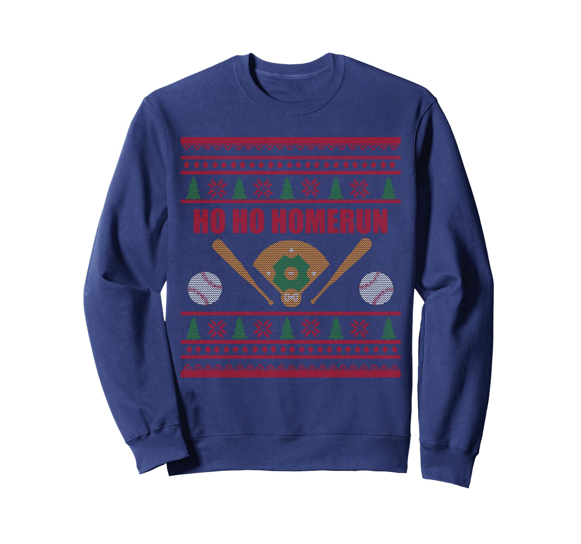 Ho Ho Homerun Funny Baseball Sweatshirt - Minimalist Print for Adults - T-Shirt, Sweatshirt, Hoodie
