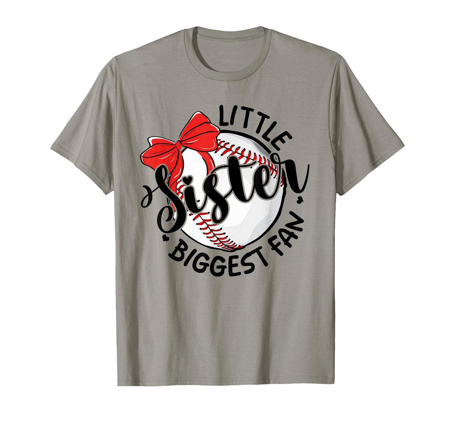 Baseball Little Sister Biggest Fan T-Shirt - Minimalist Print Men Women - T-Shirt, Sweatshirt, Hoodie