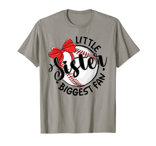Baseball Little Sister Biggest Fan T-Shirt - Minimalist Print Men Women - T-Shirt, Sweatshirt, Hoodie