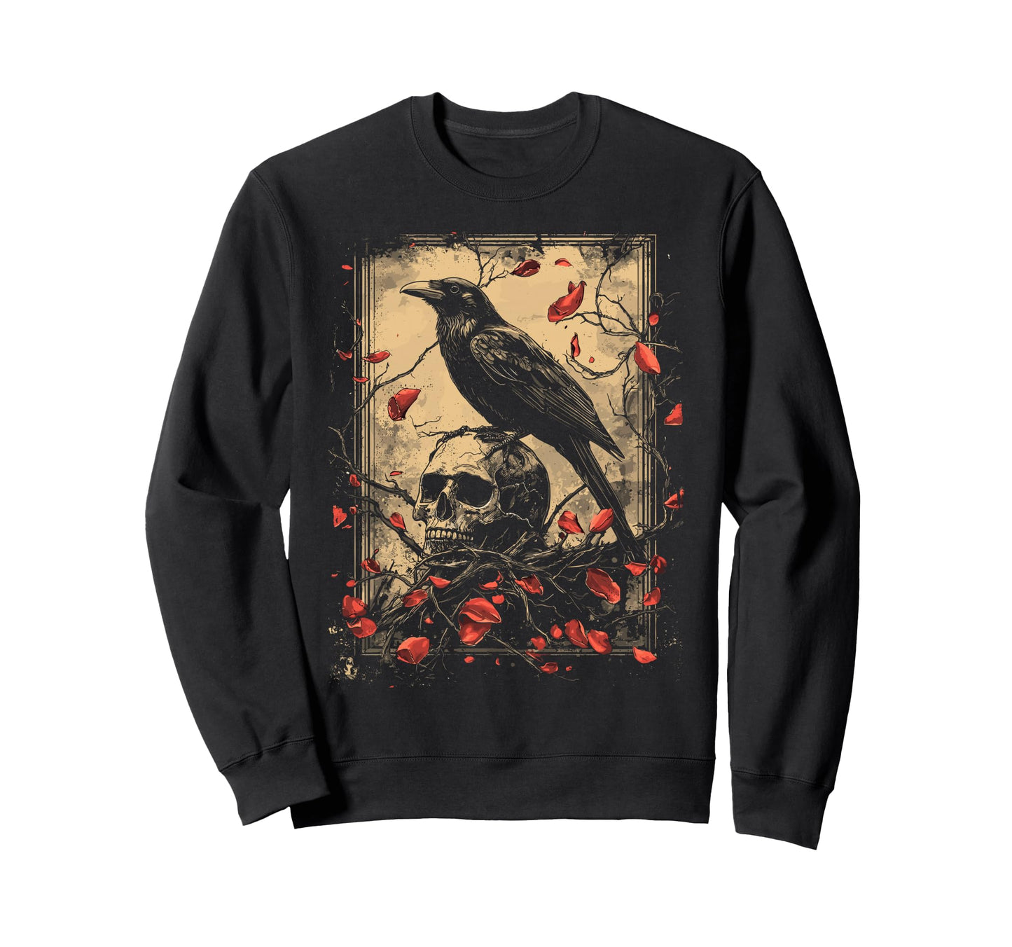 Raven Crow Y2K Grunge Aesthetic Sweatshirt - Unique Graphic for Adults - T-Shirt, Sweatshirt, Hoodie