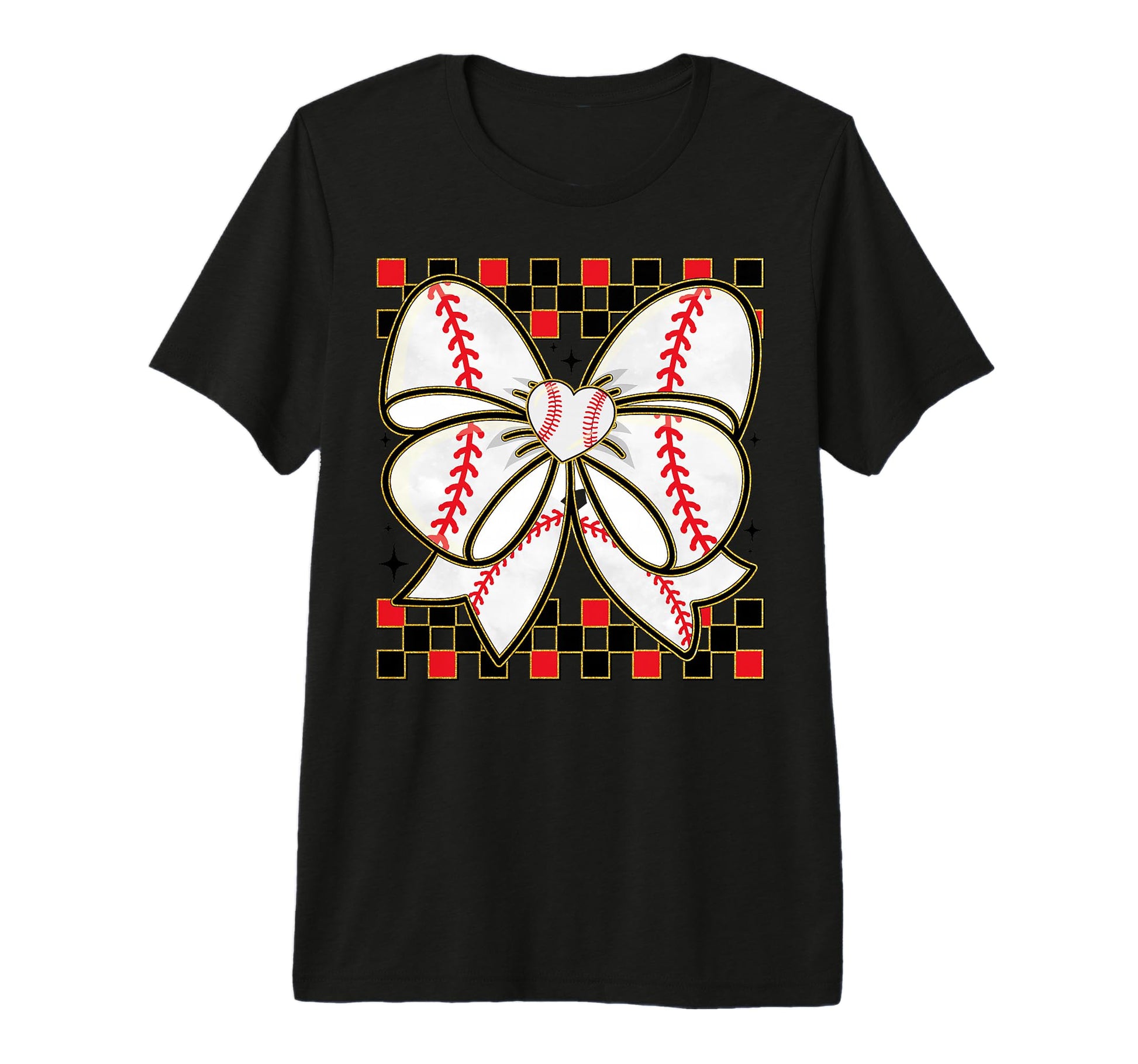 Baseball Heart Bow Ribbon Softball Gift Play Hoodie - Trendy Graphic Unisex - T-Shirt, Sweatshirt, Hoodie
