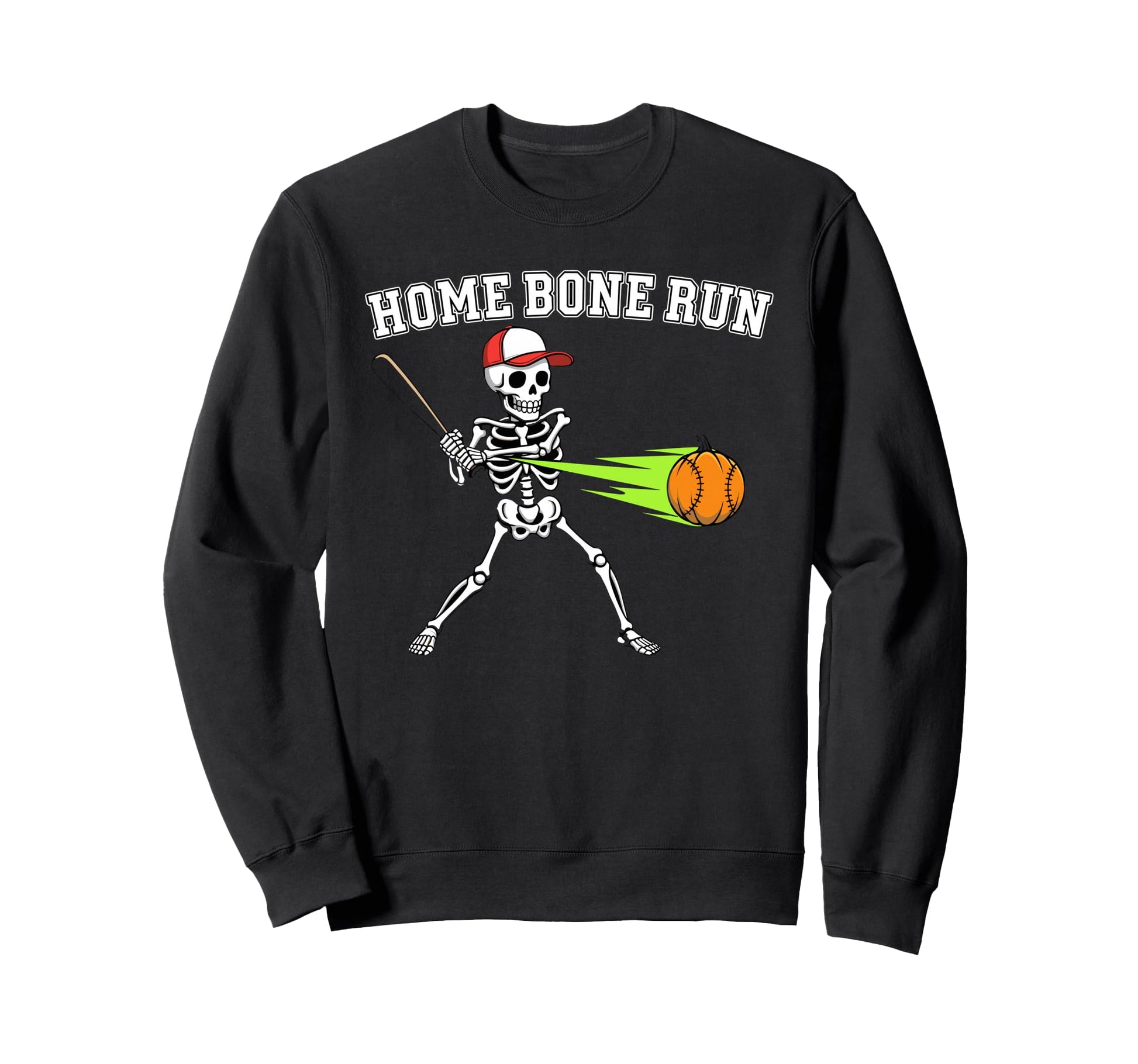 Home Bone Run Skeleton Baseball Sweatshirt - Unique Graphic for Adults - T-Shirt, Sweatshirt, Hoodie