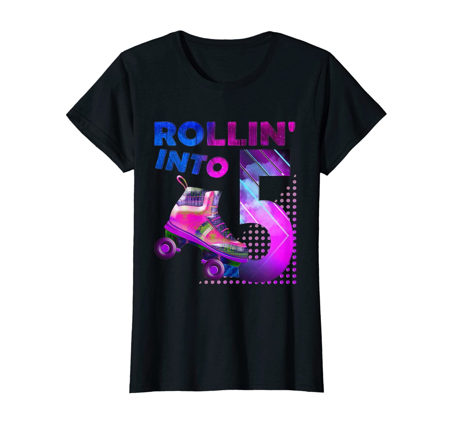 Rollin Into 5 Roller Skating T-Shirt - Minimalist Print for Adults - T-Shirt, Sweatshirt, Hoodie