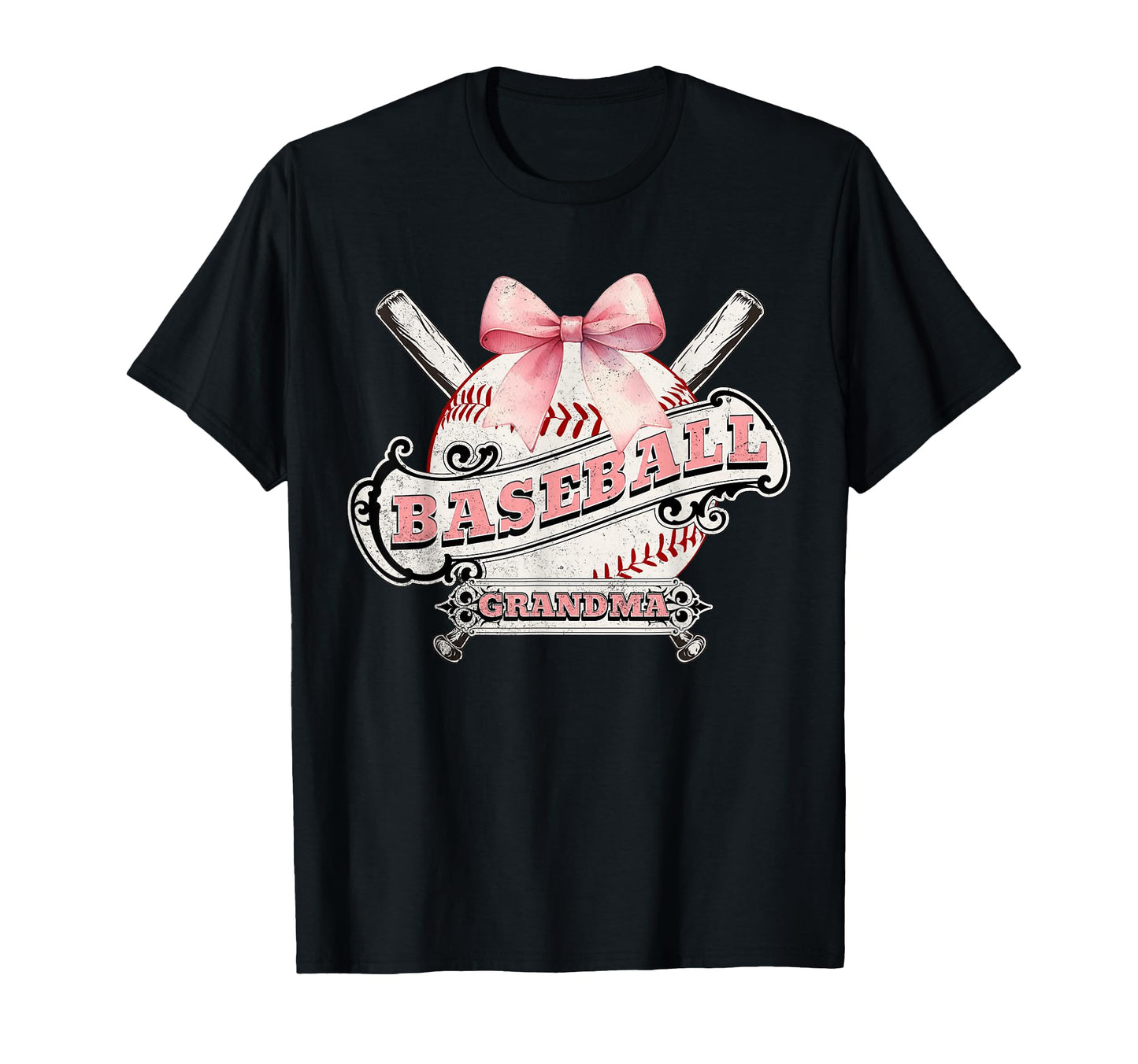 Baseball Grandma Coquette Bow Sport T-Shirt - Graphic Print for Adults - T-Shirt, Sweatshirt, Hoodie