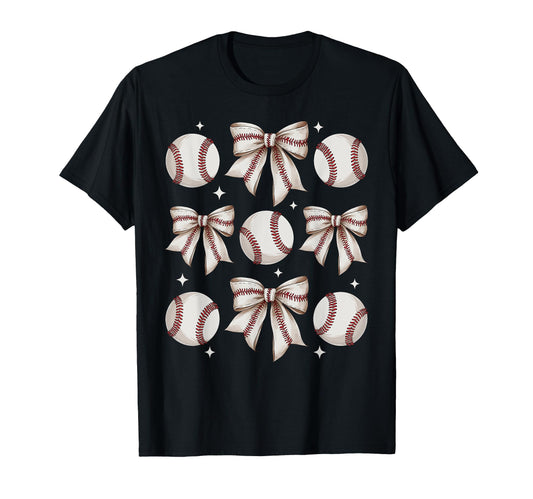 Baseball Coquette Bow Baseball Mom T-Shirt - Trendy Graphic for Adults - T-Shirt, Sweatshirt, Hoodie