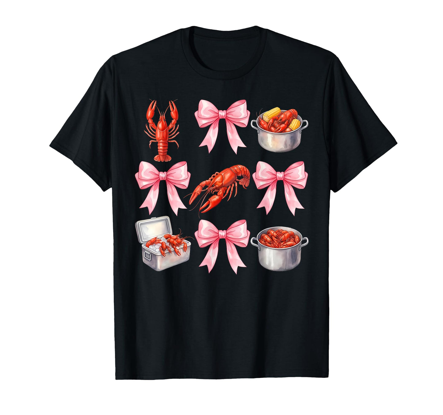 Funny Bow Coquette Crawfish Boil Y2K T-Shirt - Aesthetic Graphic Unisex - T-Shirt, Sweatshirt, Hoodie