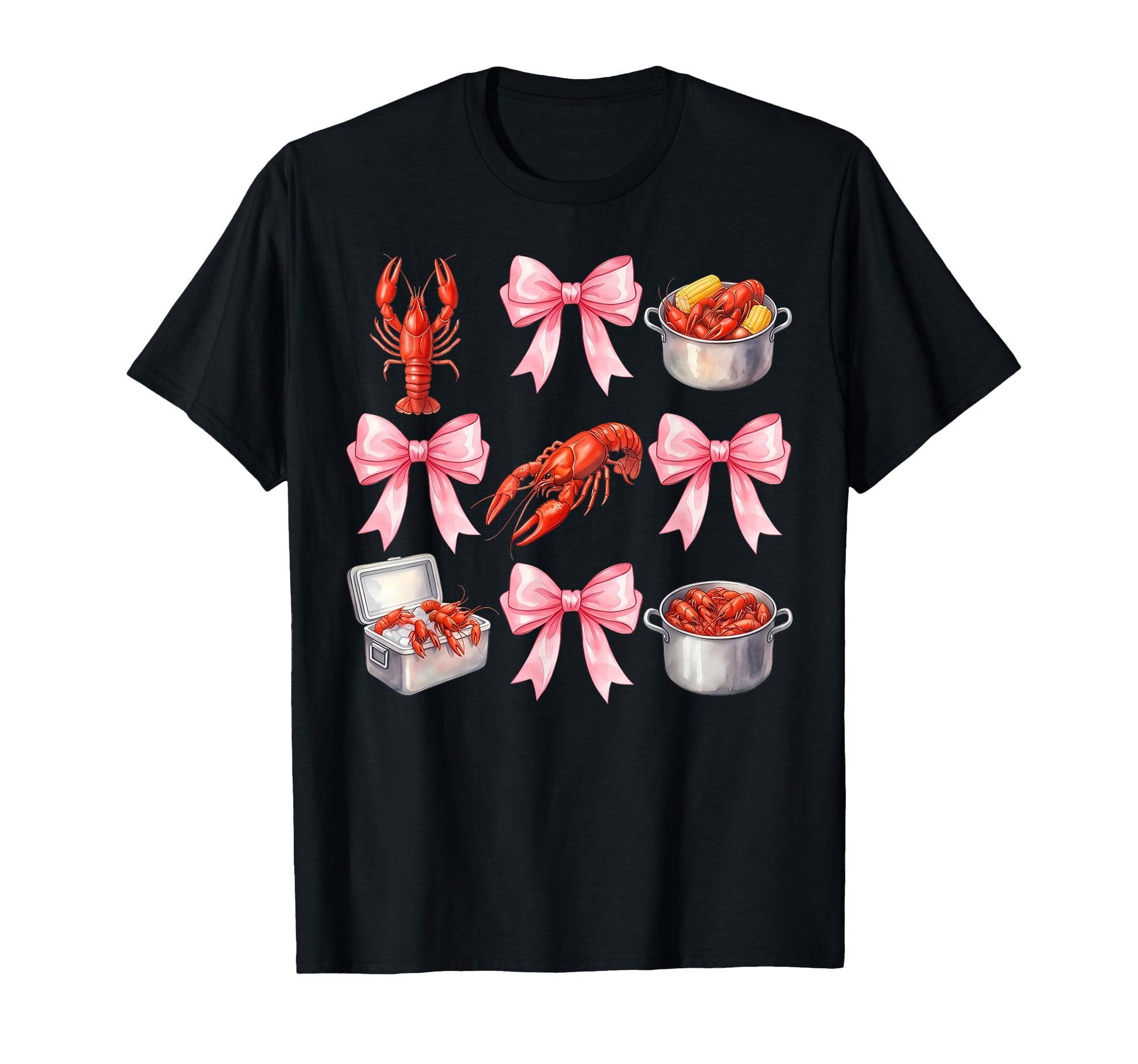 Funny Bow Coquette Crawfish Boil Y2K T-Shirt - Aesthetic Graphic Unisex - T-Shirt, Sweatshirt, Hoodie