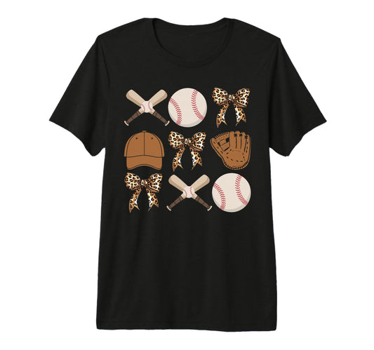 Baseball Coquette Bow Baseball Mom T-Shirt - Fun Novelty Design for Adults - T-Shirt, Sweatshirt, Hoodie