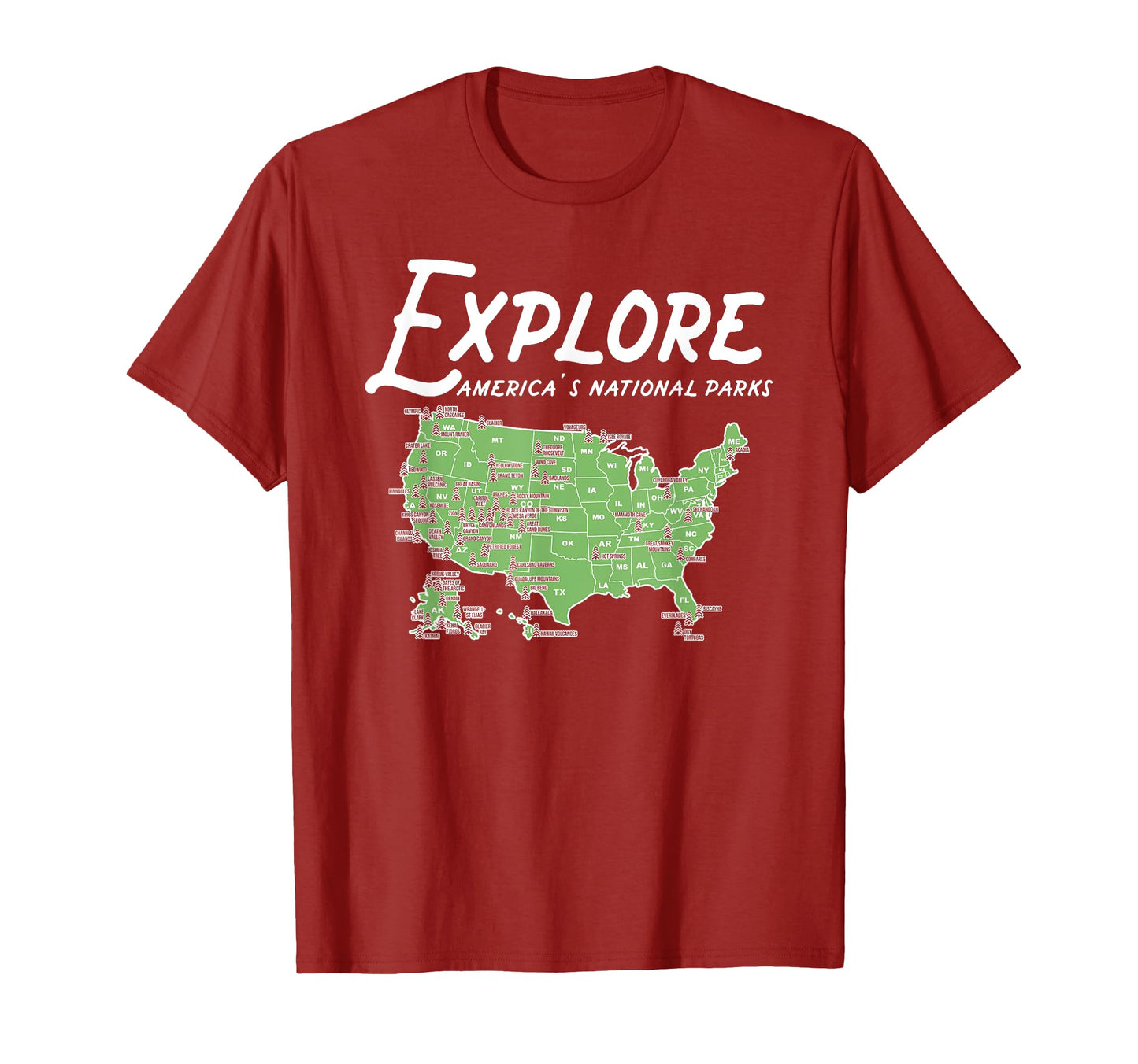 Explore All National Parks T-Shirt - Casual Everyday Wear for Adults - T-Shirt, Sweatshirt, Hoodie