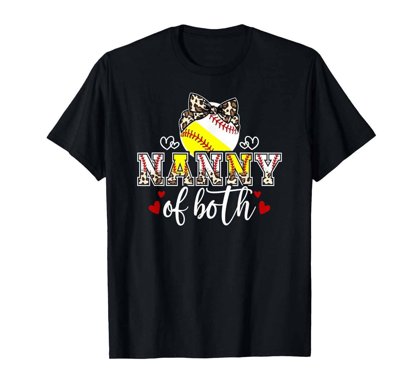 Nanny Both Leopard Softball Baseball T-Shirt - Novelty Apparel Men Women - T-Shirt, Sweatshirt, Hoodie