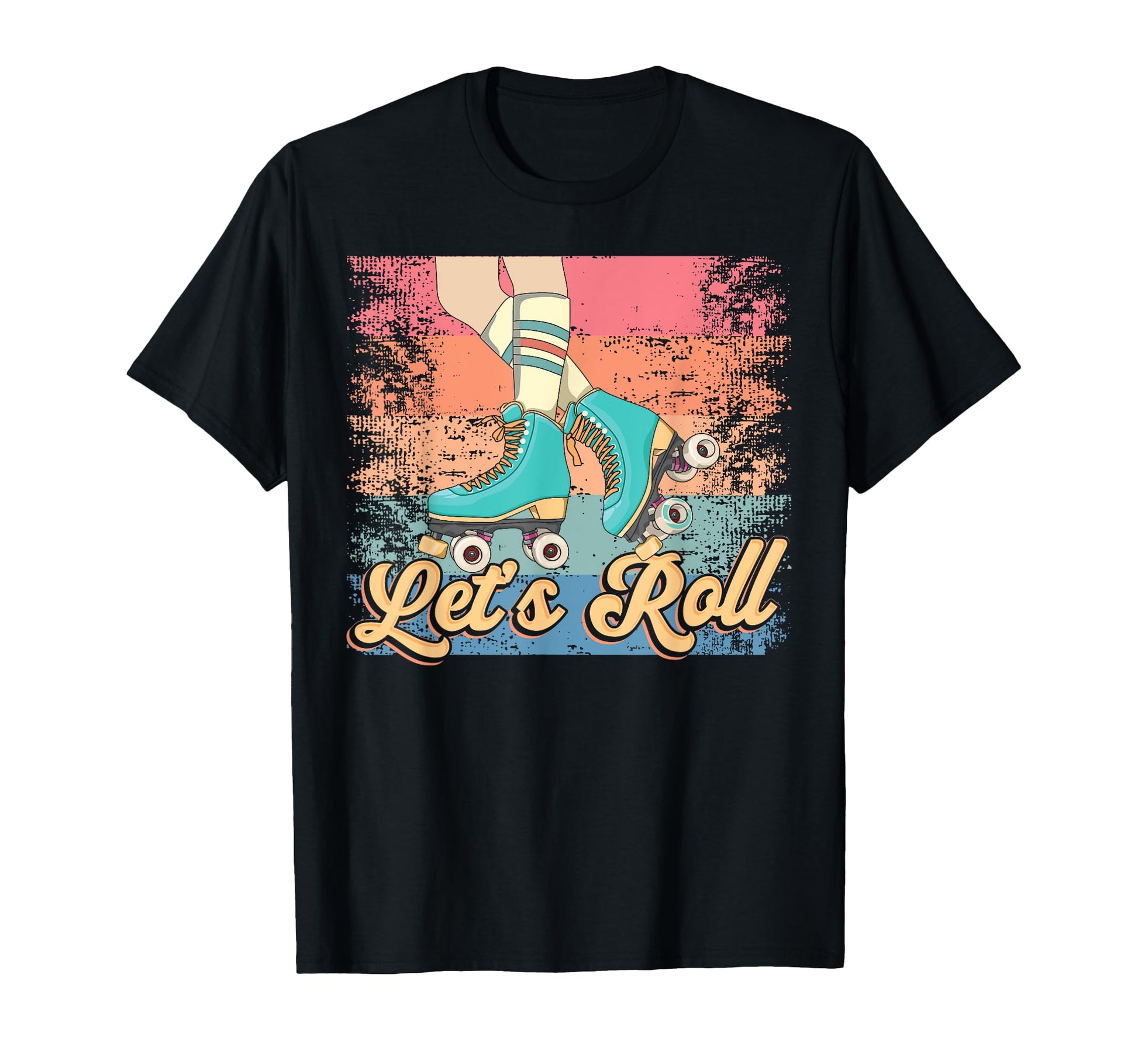 Roller Skating Skate 1970S Lets Roll T-Shirt - Minimalist Print Men Women - T-Shirt, Sweatshirt, Hoodie