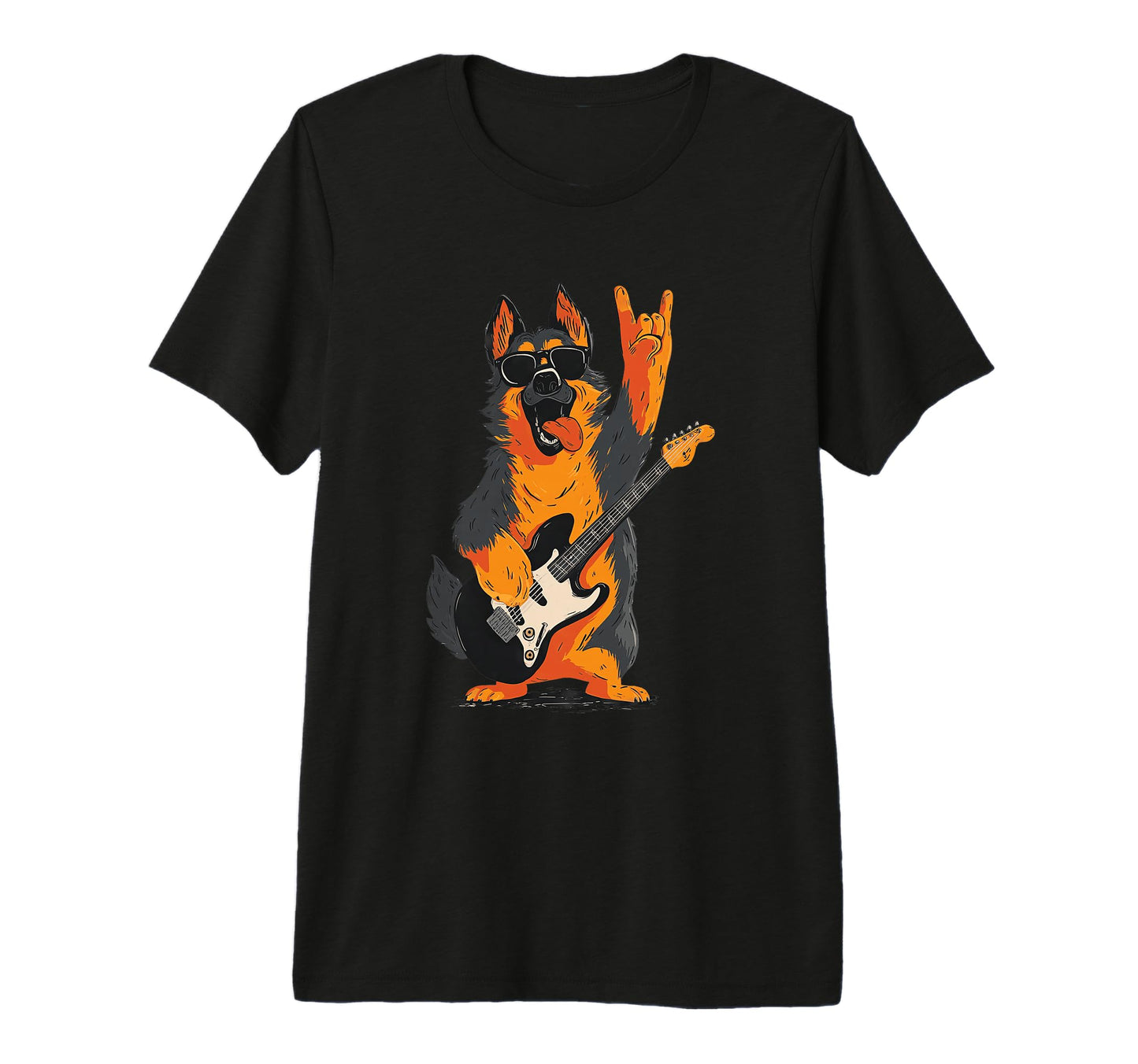 Funny Rock Dog German Shepherd Music T-Shirt - Trendy Graphic Men Women - T-Shirt, Sweatshirt, Hoodie