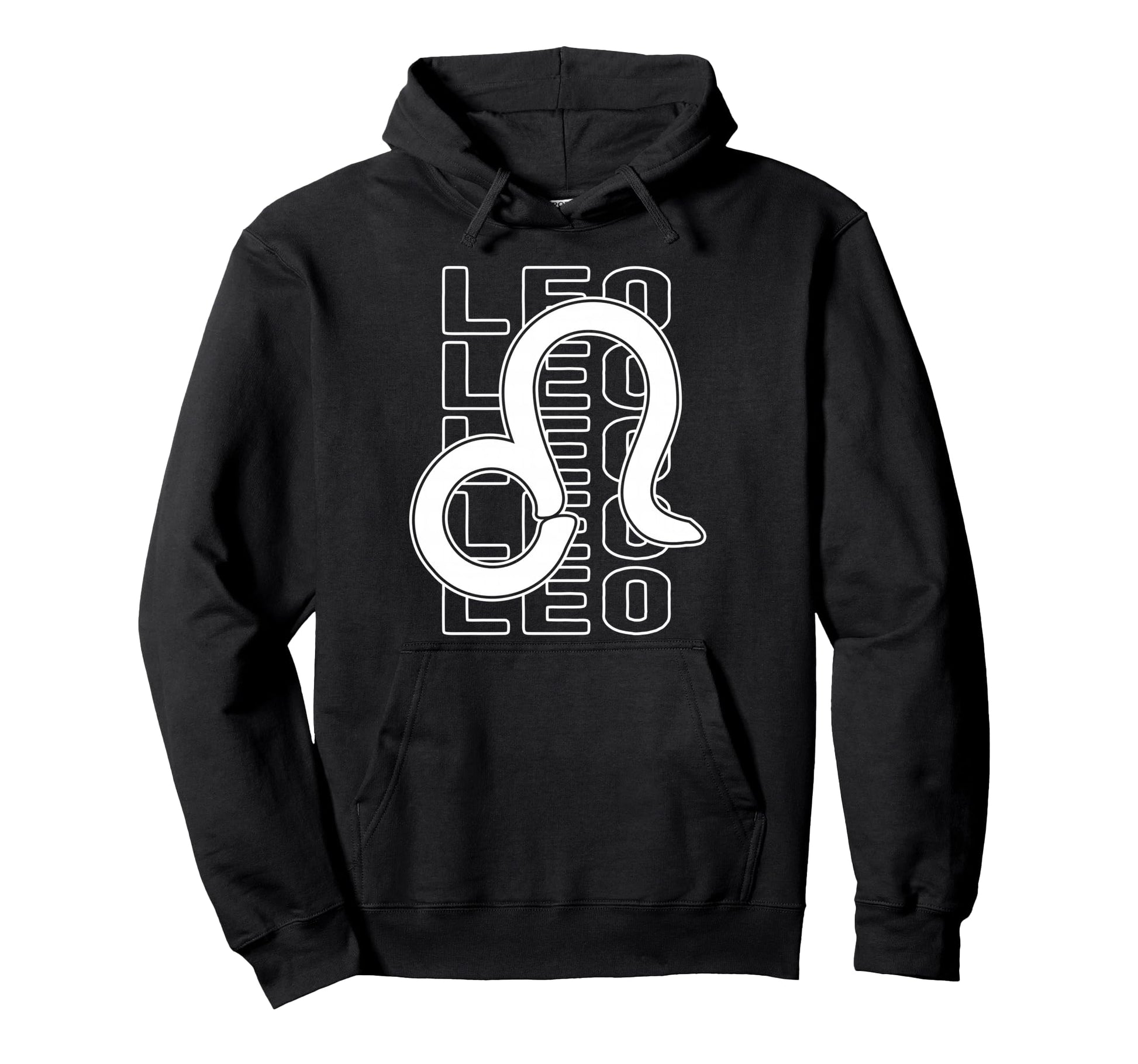 Leo Zodiac Sign Typography Astrology Hoodie - Trendy Graphic Unisex - T-Shirt, Sweatshirt, Hoodie