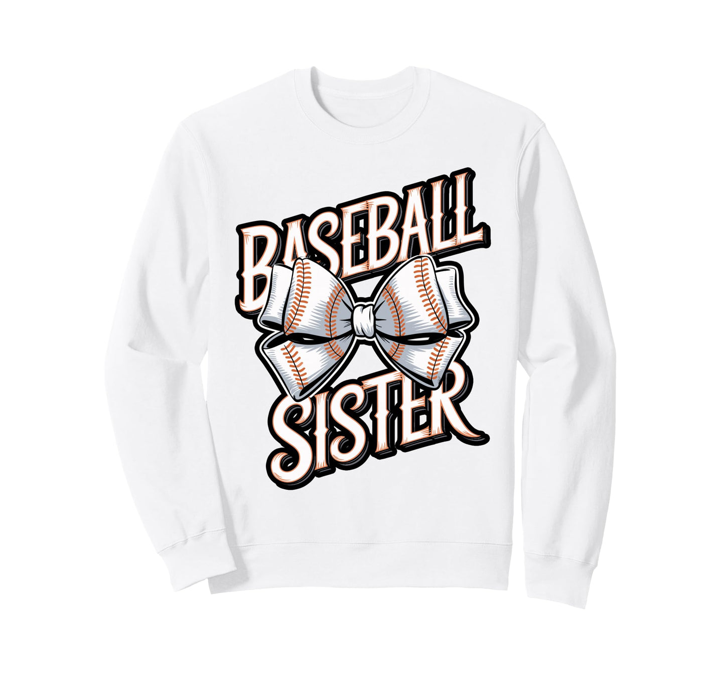 Baseball Sister Bow Sports Sweatshirt - Minimalist Print Men Women - T-Shirt, Sweatshirt, Hoodie