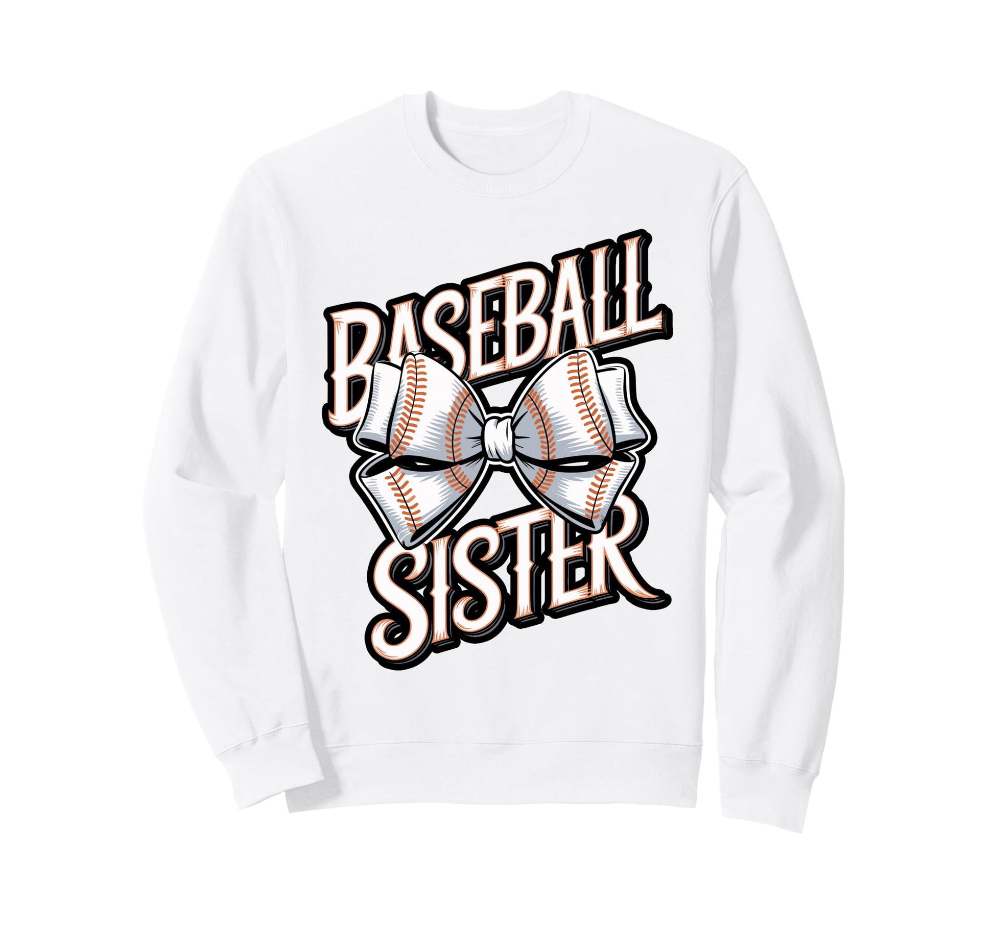 Baseball Sister Bow Sports Sweatshirt - Minimalist Print Men Women - T-Shirt, Sweatshirt, Hoodie
