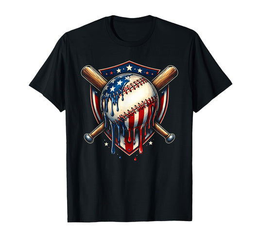 American Flag Baseball Patriotic Hoodie - Streetwear Style for Adults - T-Shirt, Sweatshirt, Hoodie