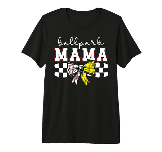 Ballpark Mama Coquette Softball T-Shirt - Aesthetic Graphic Unisex - T-Shirt, Sweatshirt, Hoodie