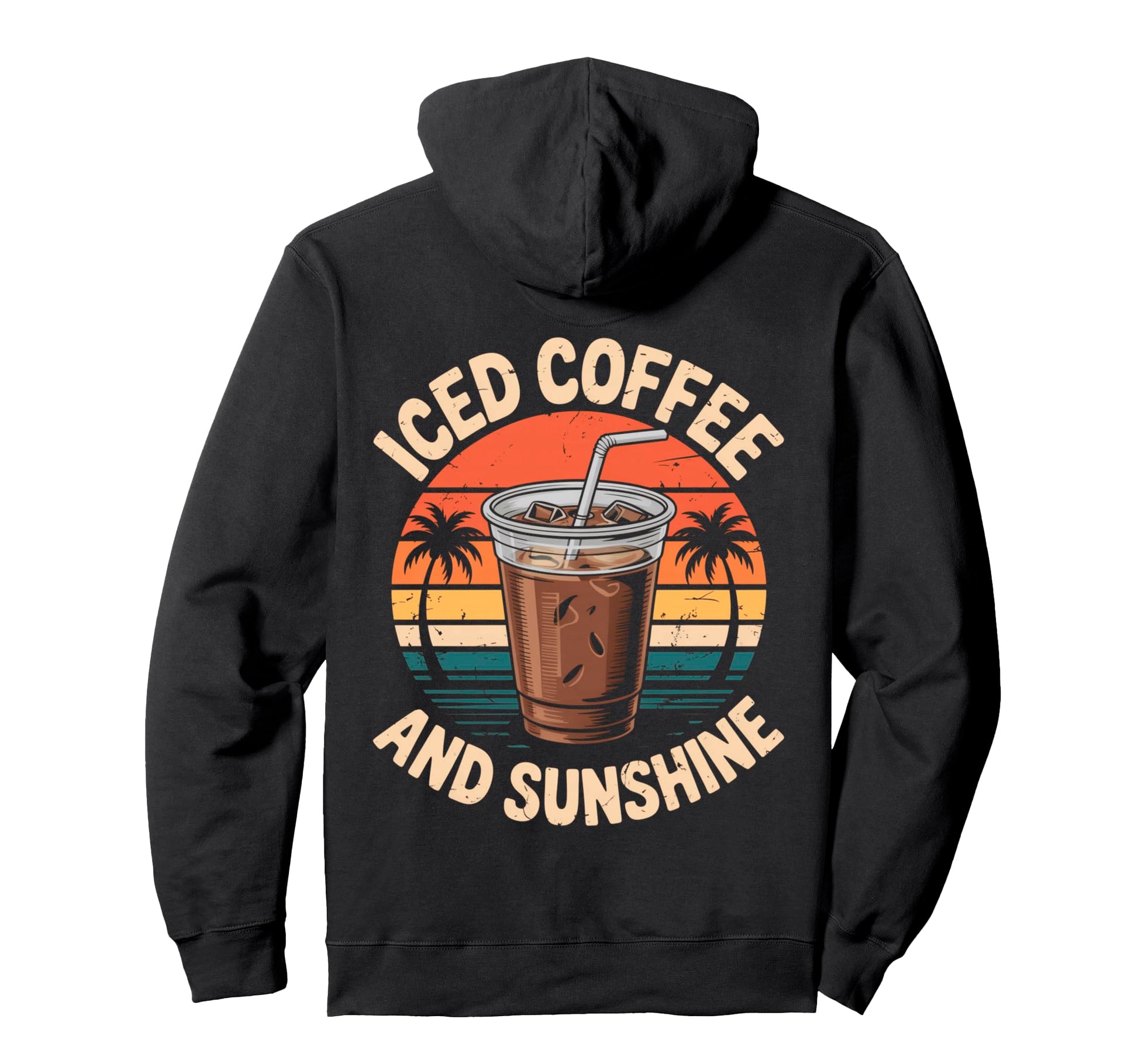 Iced Coffee And Sunshine Beach Sunset Hoodie - Custom Art Print for Adults - T-Shirt, Sweatshirt, Hoodie