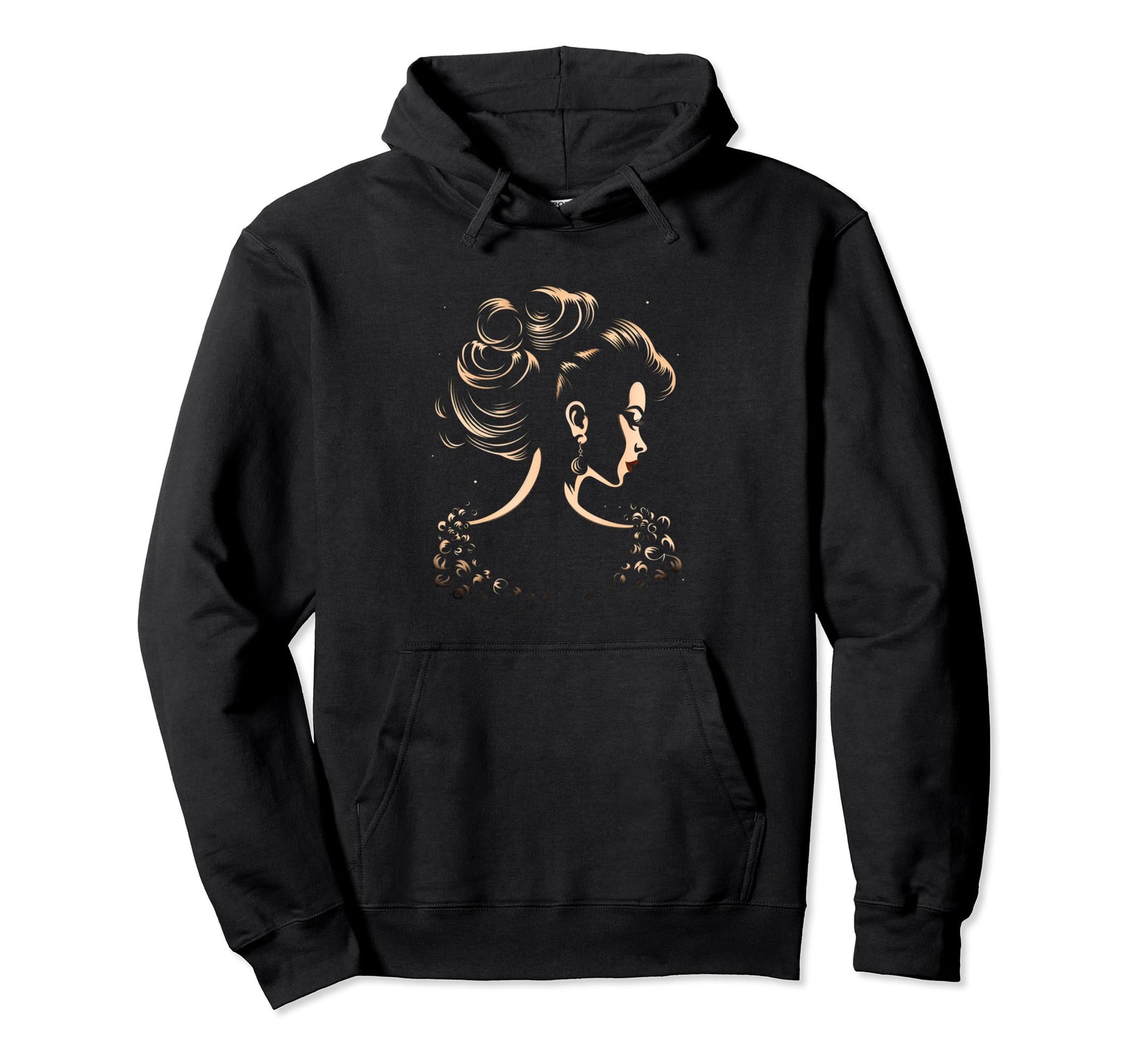 Pinup Hairstyle Silhouette Hoodie - Graphic Print for Adults - T-Shirt, Sweatshirt, Hoodie