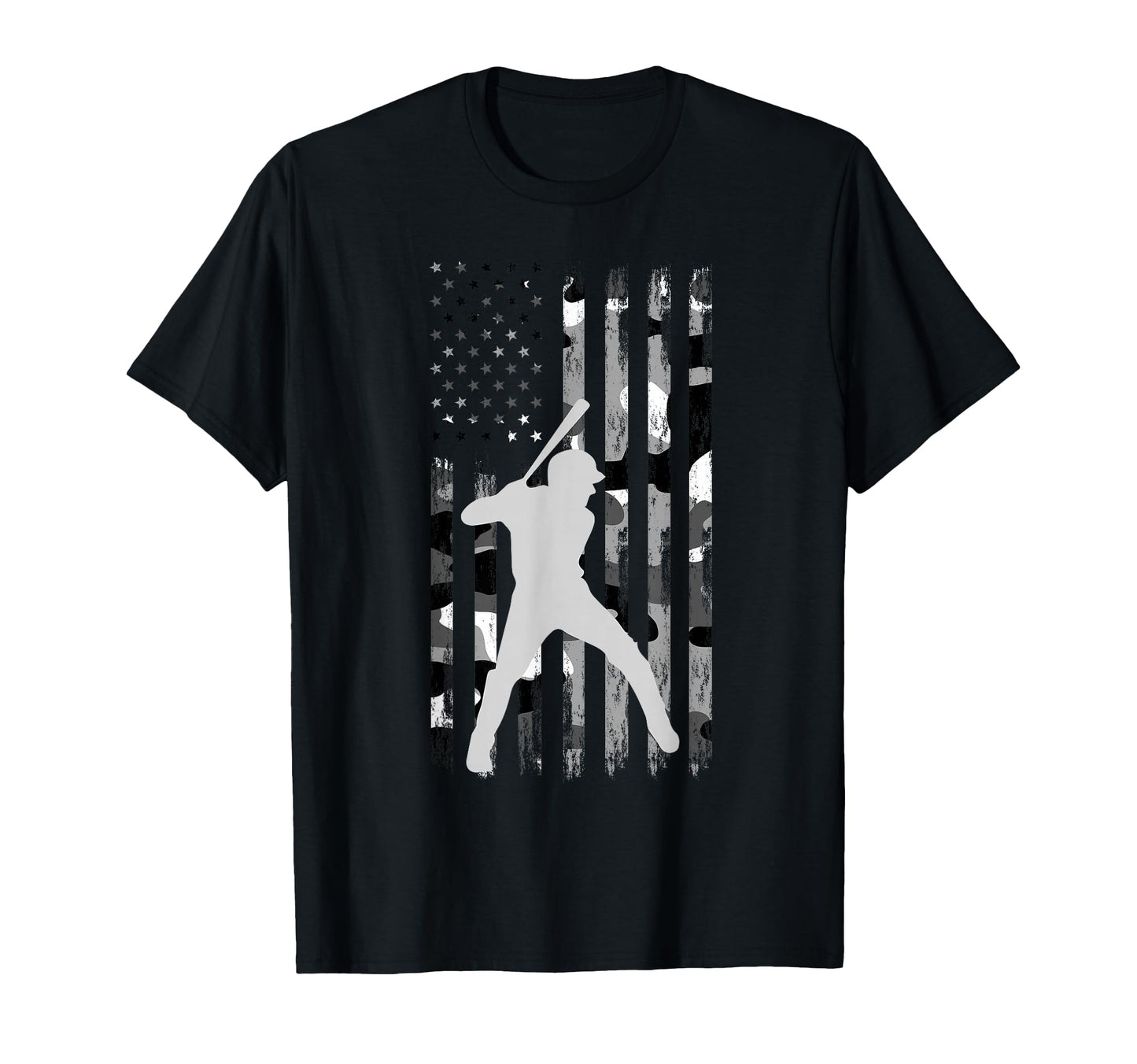 Baseball Player American Flag Usa Camo T-Shirt - Trendy Graphic Unisex - T-Shirt, Sweatshirt, Hoodie