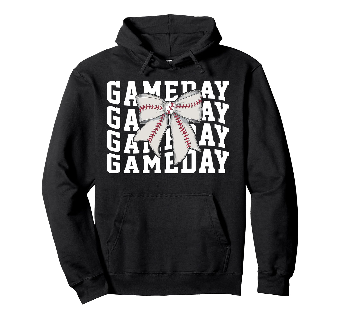 Game Day Baseball Lover Trendy Coquette Hoodie - Graphic Print for Adults - T-Shirt, Sweatshirt, Hoodie