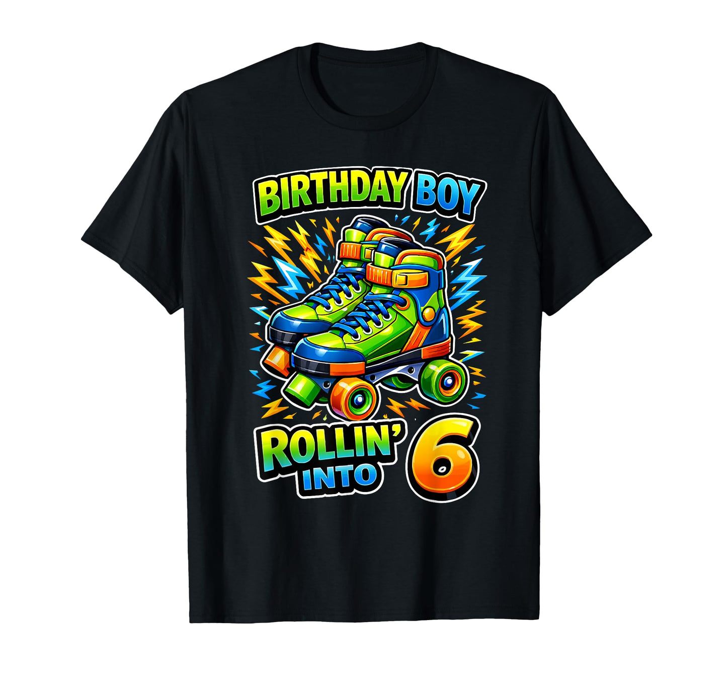 Roller Skating 6Th Birthday Party T-Shirt - Minimalist Print Men Women - T-Shirt, Sweatshirt, Hoodie