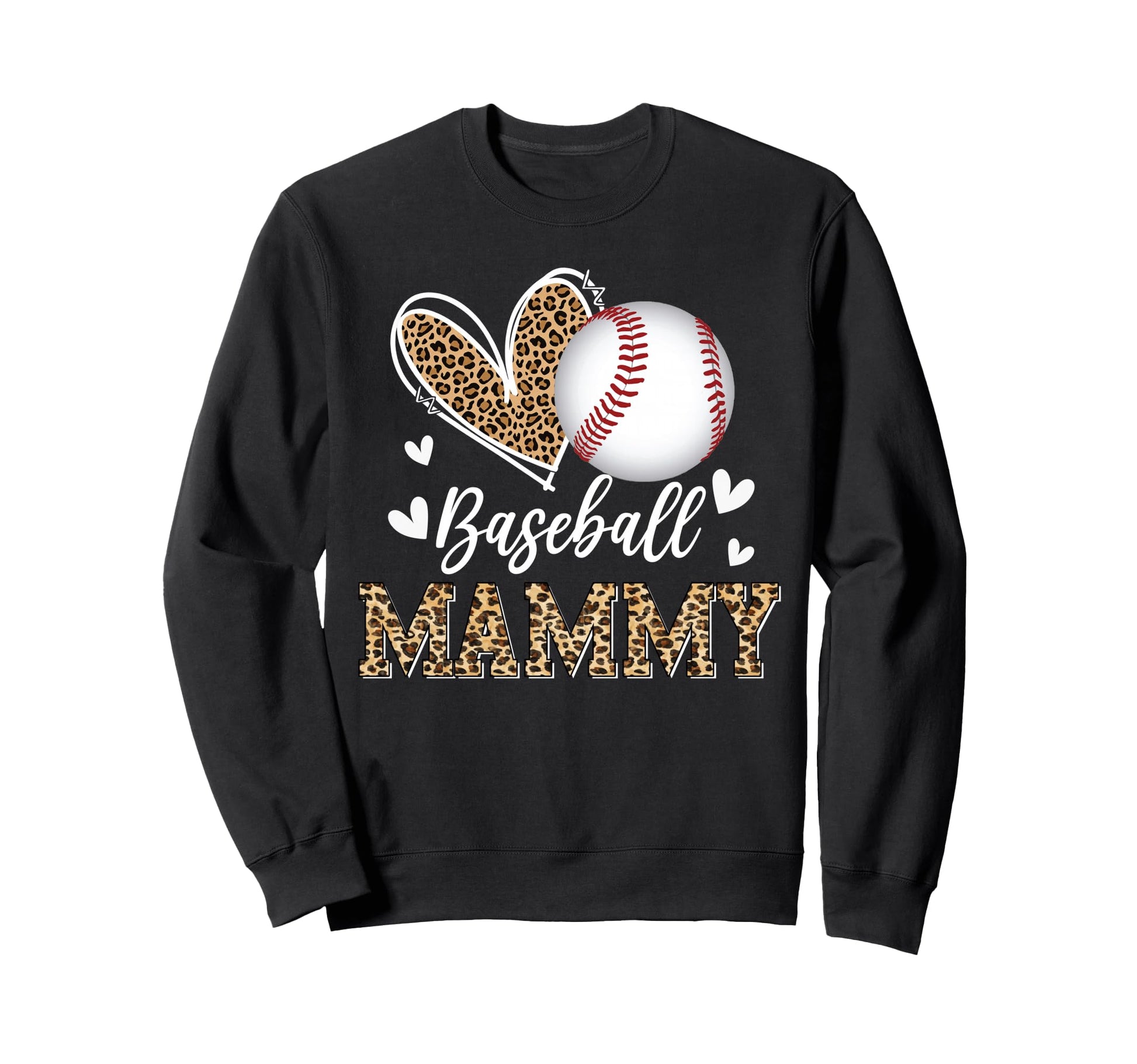 Funny Baseball Mammy Leopard Sweatshirt - Aesthetic Graphic for Adults - T-Shirt, Sweatshirt, Hoodie