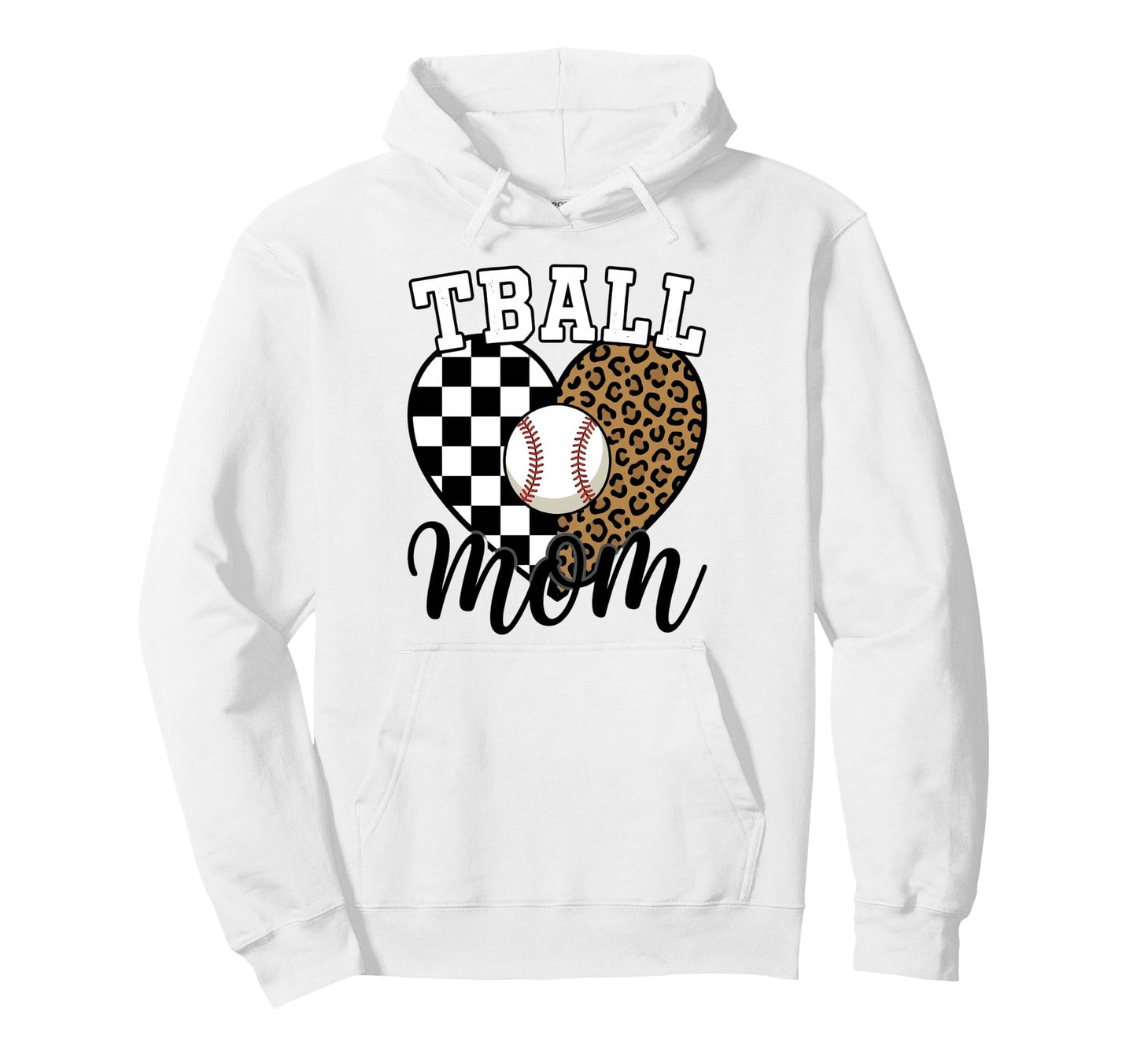 Tball Mom Leopard Cheetah Hoodie - Streetwear Style for Adults - T-Shirt, Sweatshirt, Hoodie