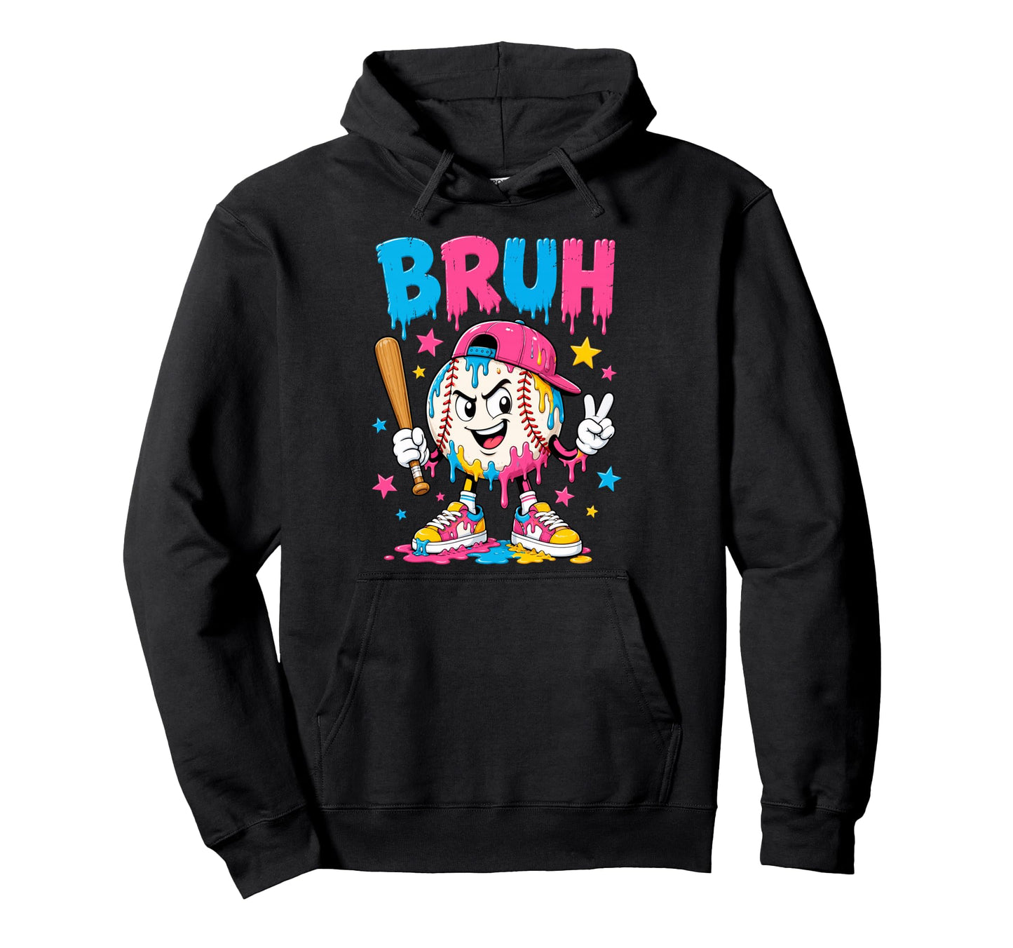 Baseball Drip Peace Sign Fun Baseball Hoodie - Trendy Graphic Men Women - T-Shirt, Sweatshirt, Hoodie