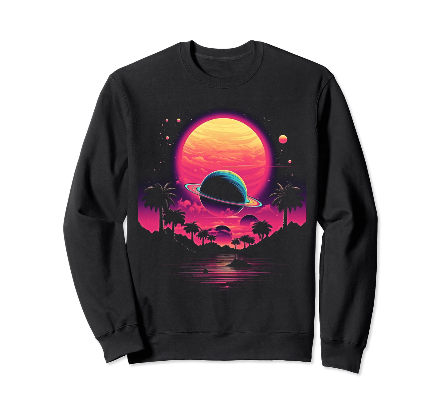 Vaporwave Solar System 80S Synthwave Sweatshirt - Trendy Graphic Unisex - T-Shirt, Sweatshirt, Hoodie