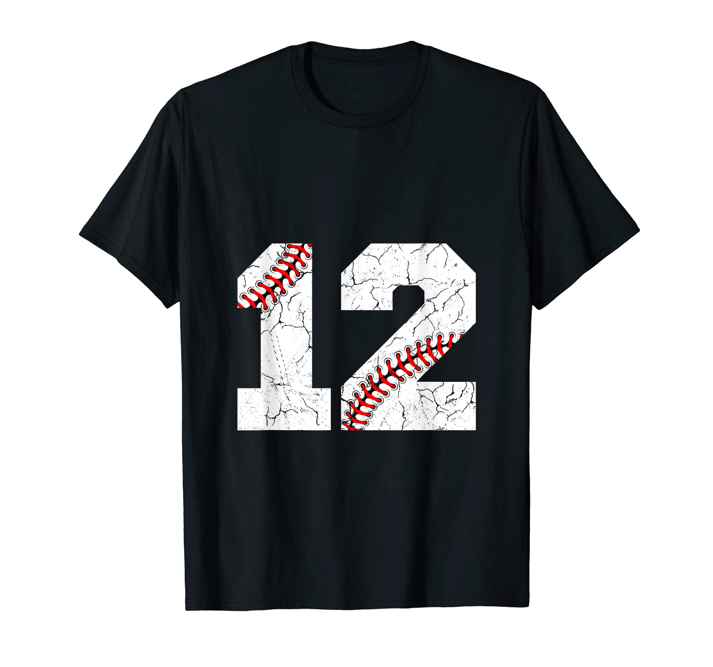 Baseball Jersey Number 12 Distressed T-Shirt - Streetwear Style for Adults - T-Shirt, Sweatshirt, Hoodie