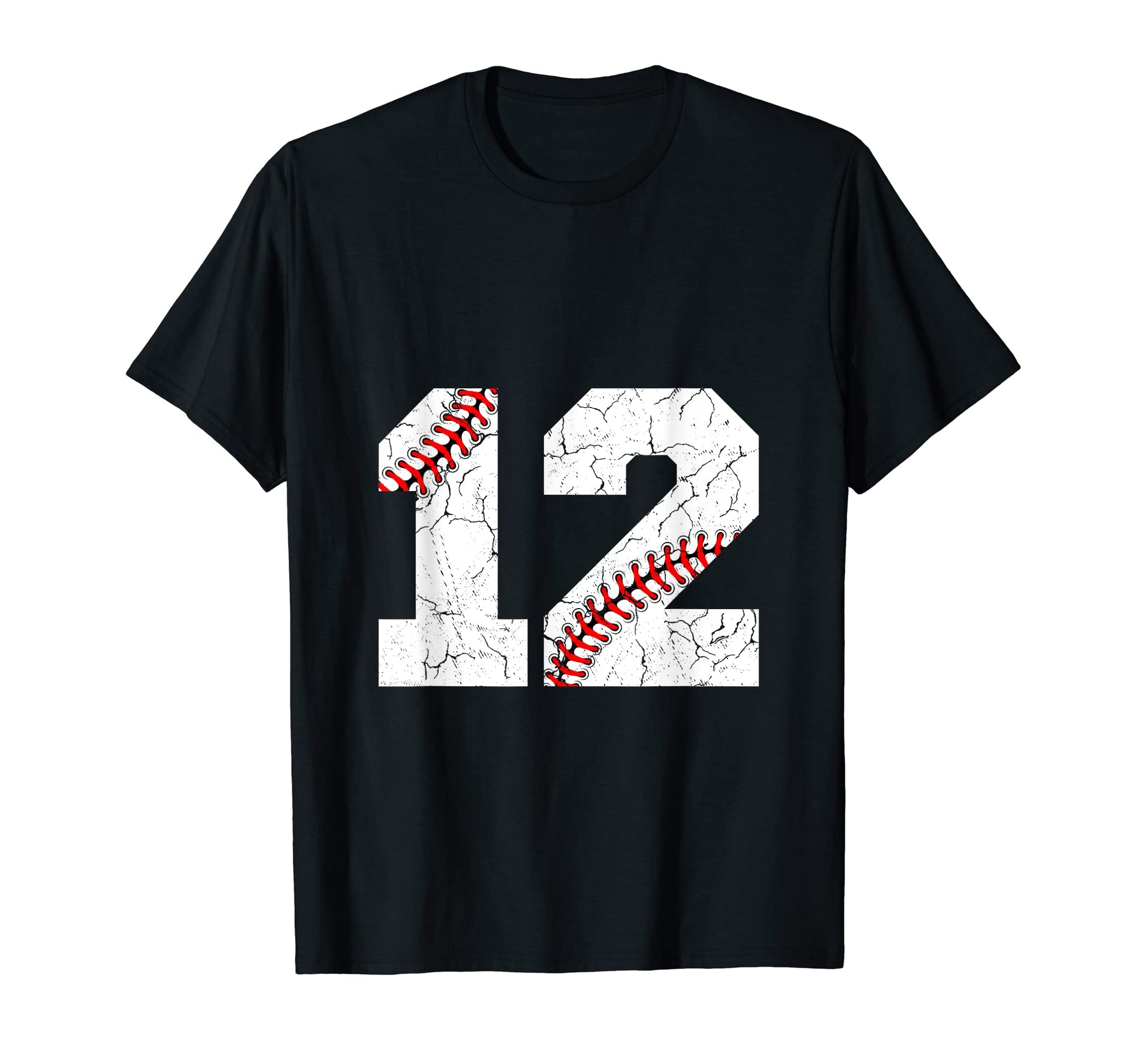 Baseball Jersey Number 12 Distressed T-Shirt - Streetwear Style for Adults - T-Shirt, Sweatshirt, Hoodie