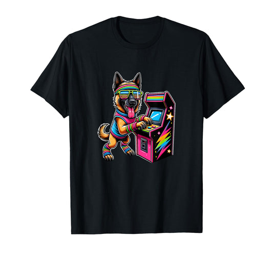 Arcade Dog Gaming Vibes T-Shirt - Casual Everyday Wear Unisex - T-Shirt, Sweatshirt, Hoodie