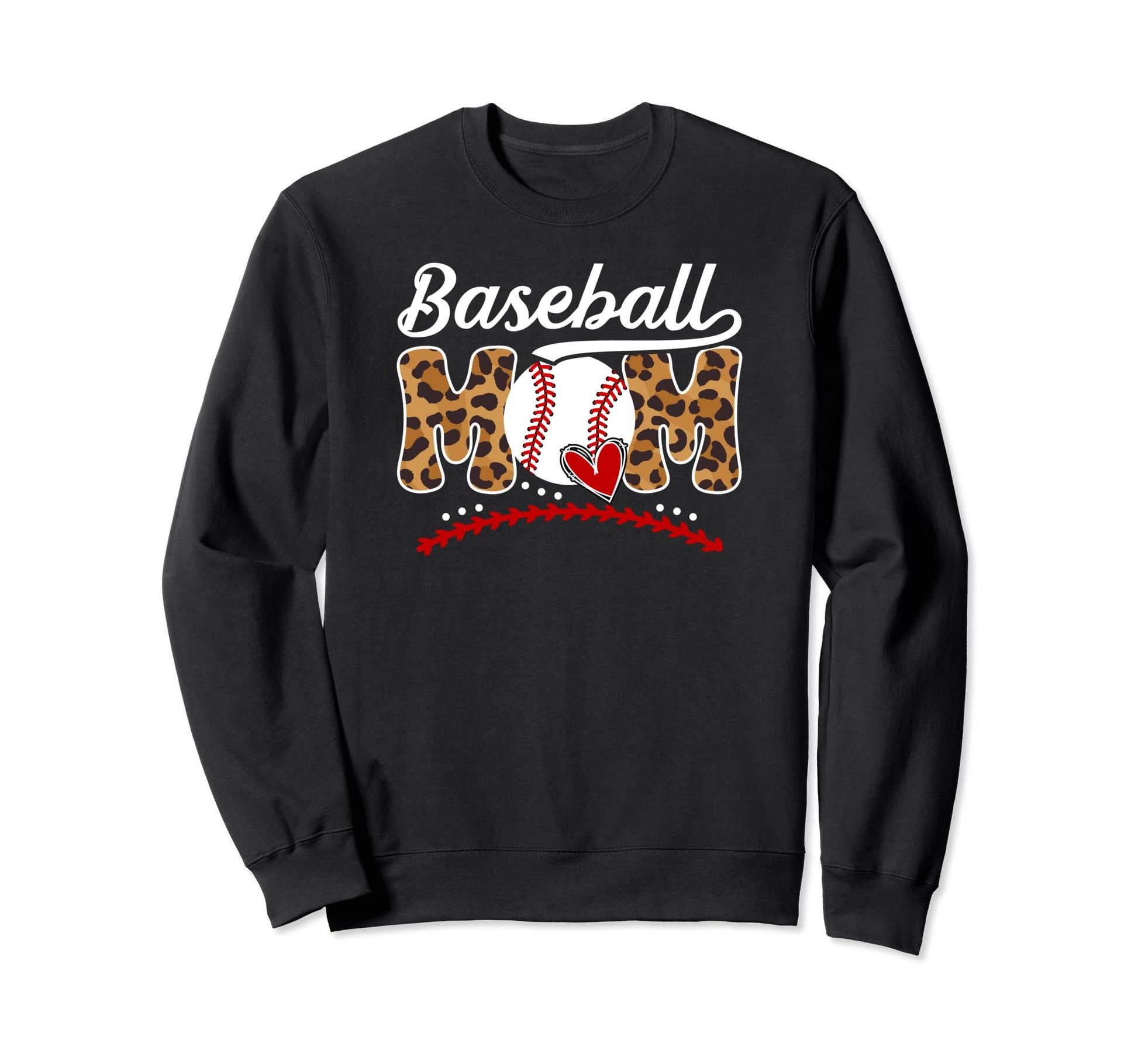Baseball Mom Leopard Mom Baseball Sweatshirt - Novelty Apparel Unisex - T-Shirt, Sweatshirt, Hoodie
