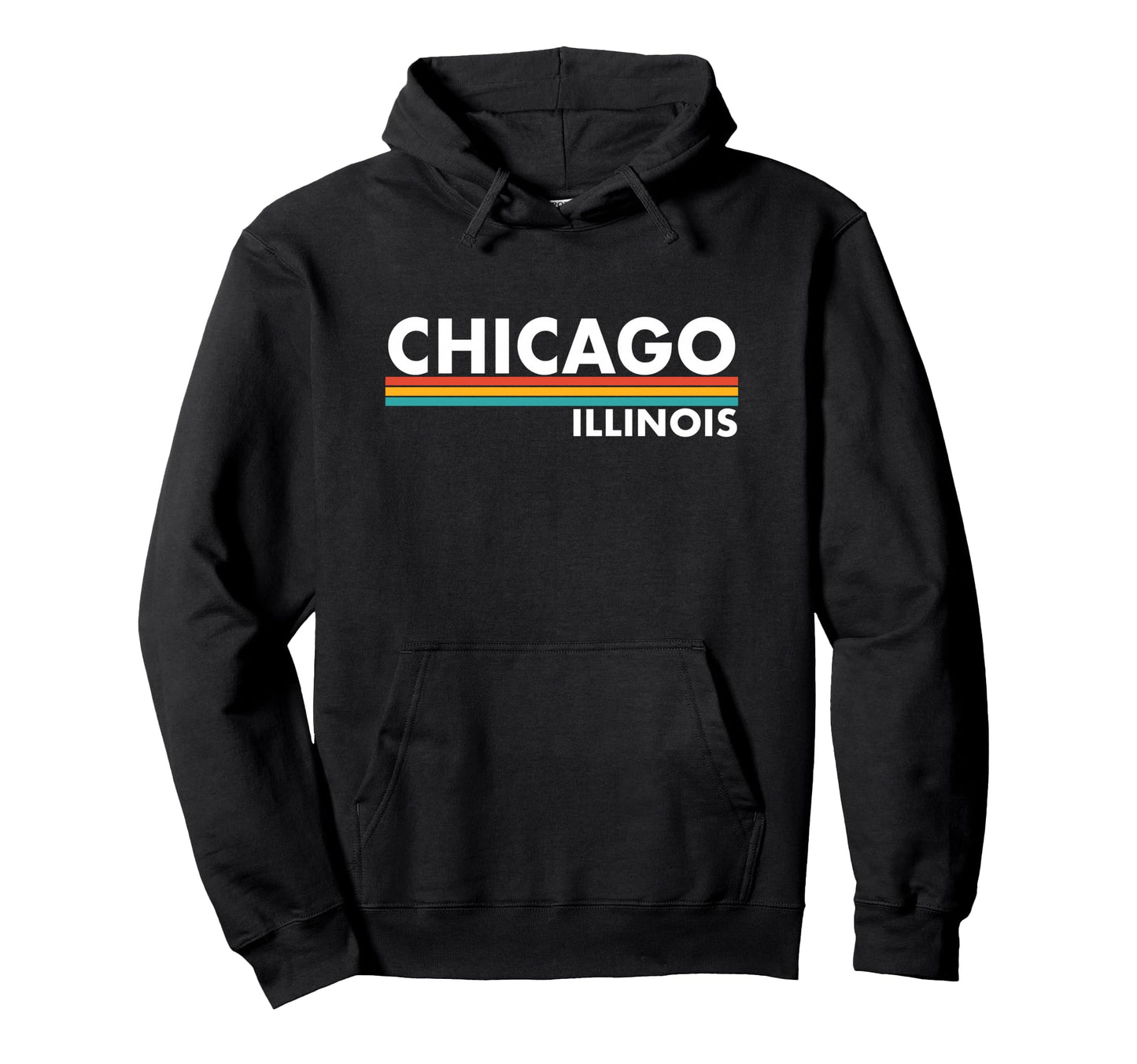 Chicago Illinois Stripes Hoodie - Graphic Print for Adults - T-Shirt, Sweatshirt, Hoodie