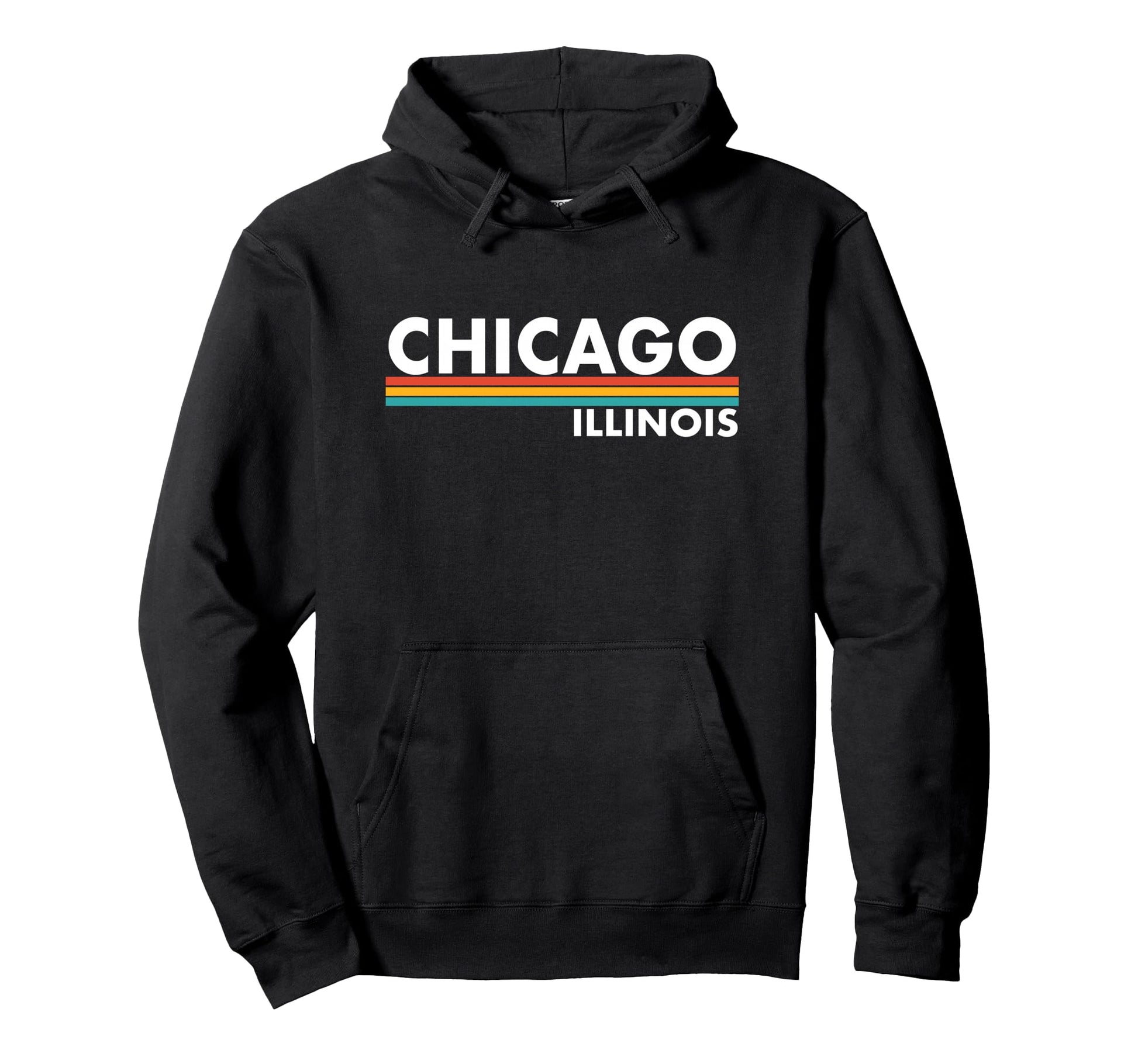 Chicago Illinois Stripes Hoodie - Graphic Print for Adults - T-Shirt, Sweatshirt, Hoodie