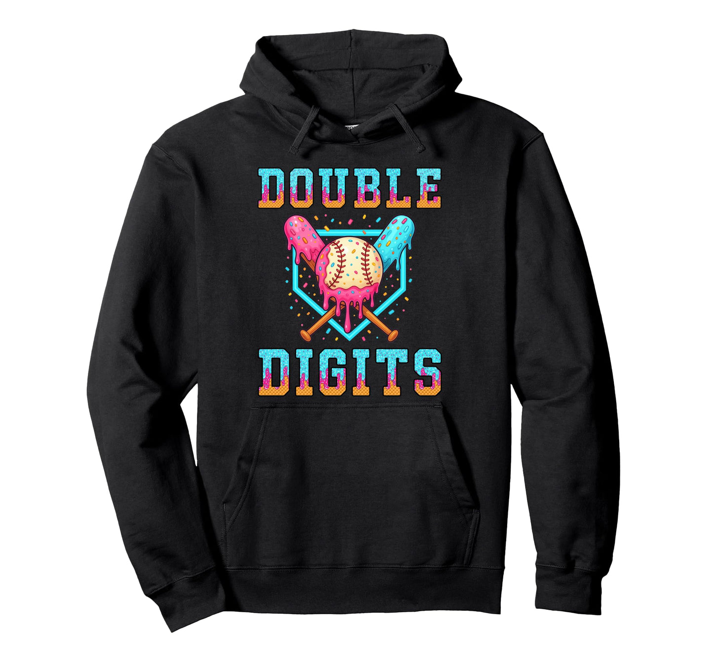 Double Digits Birthday 10Th Baseball Hoodie - Aesthetic Graphic for Adults - T-Shirt, Sweatshirt, Hoodie