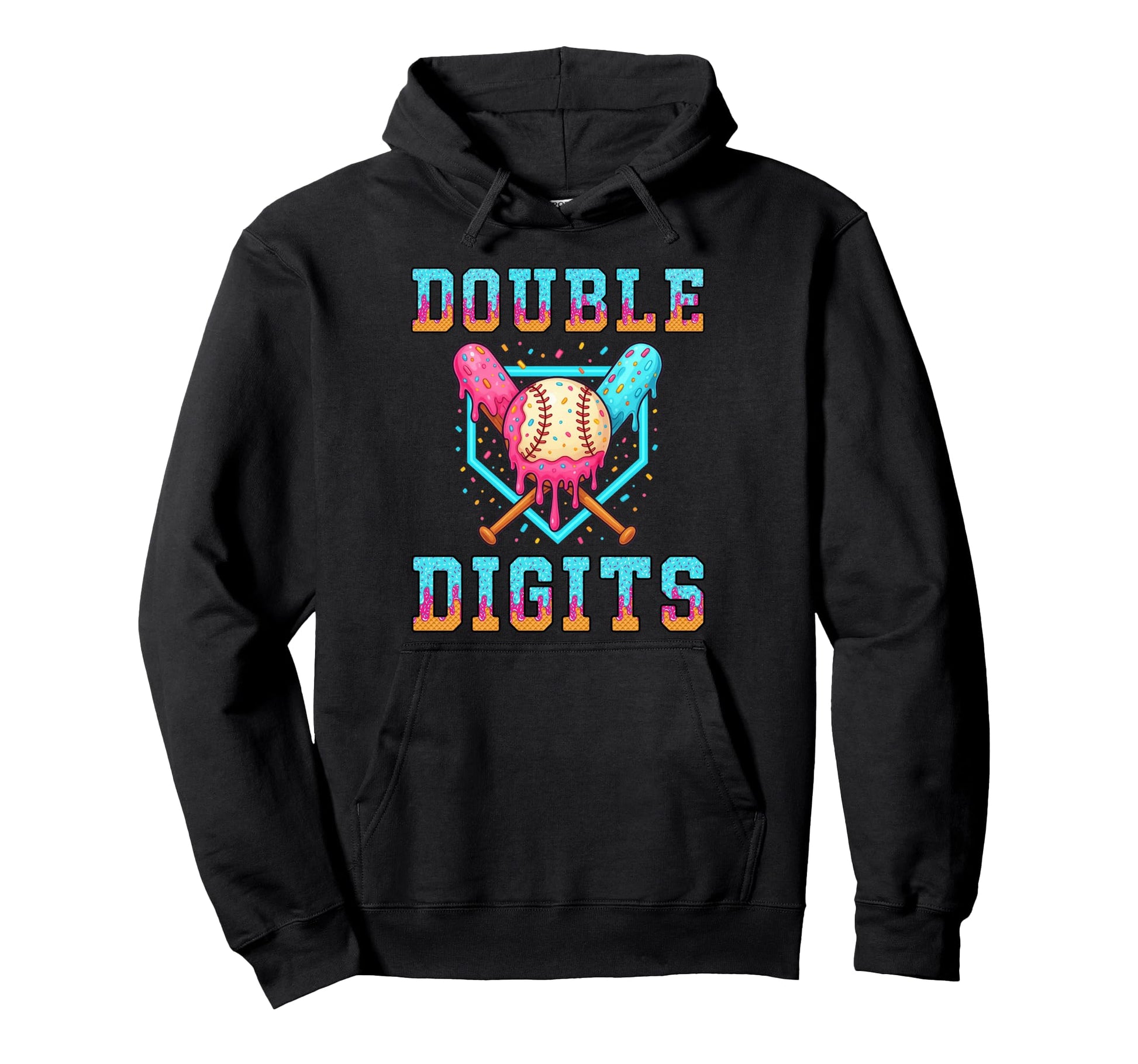 Double Digits Birthday 10Th Baseball Hoodie - Aesthetic Graphic for Adults - T-Shirt, Sweatshirt, Hoodie
