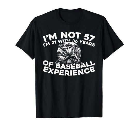 57 Years Old Player Team Baseball T-Shirt - Trendy Graphic Men Women - T-Shirt, Sweatshirt, Hoodie