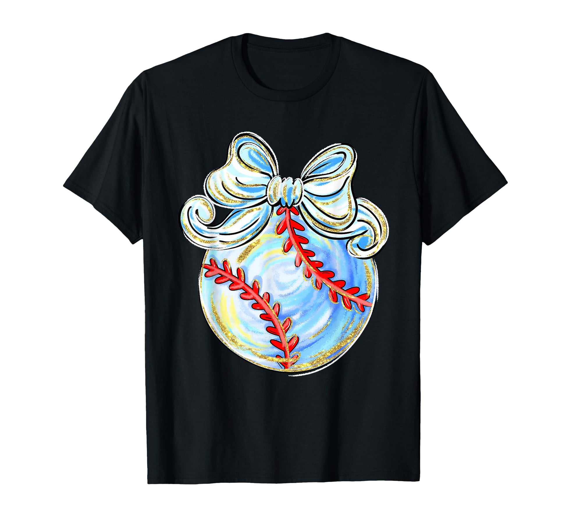 Baseball Season Coquette Bow Happy Game T-Shirt - Custom Art Print Unisex - T-Shirt, Sweatshirt, Hoodie
